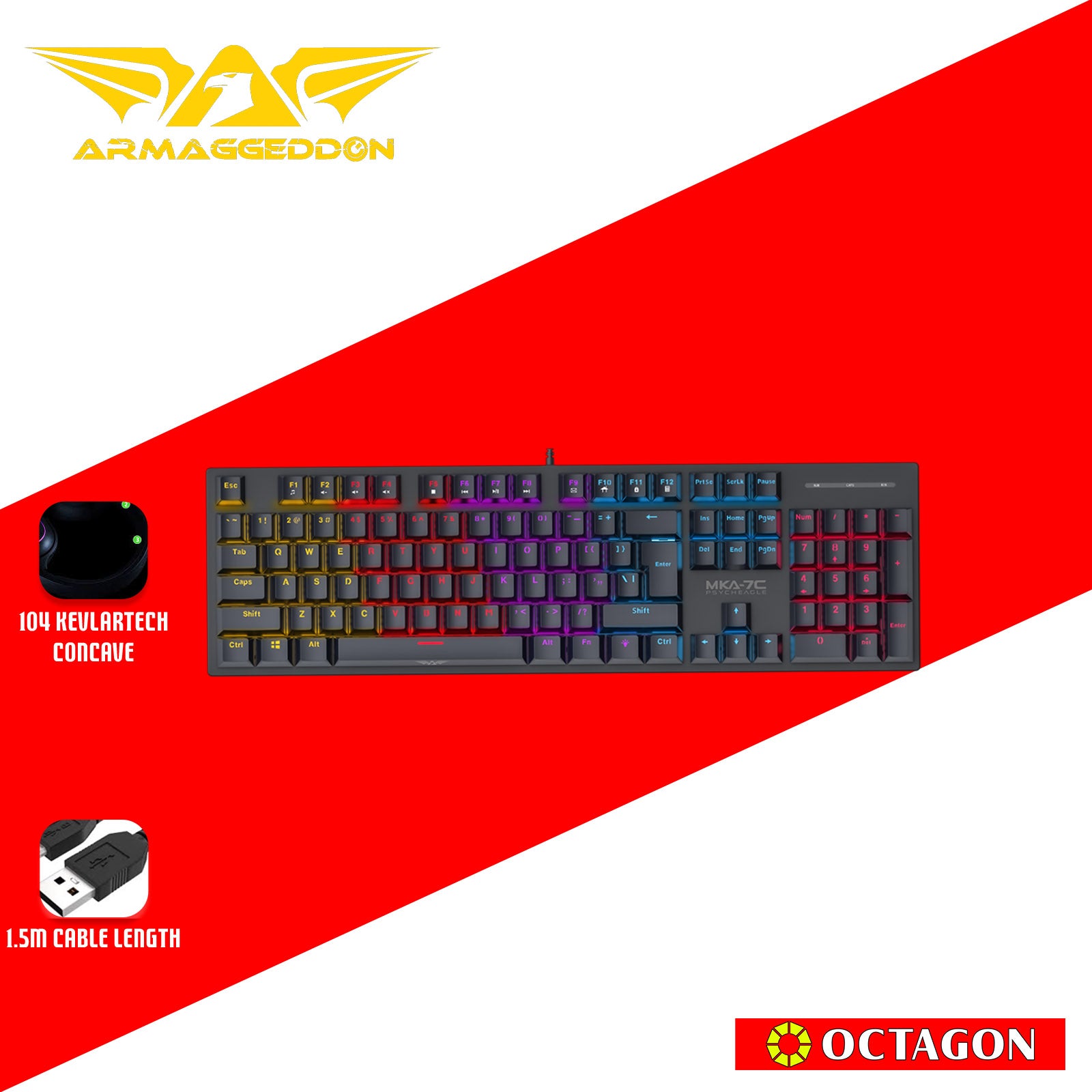 ARMAGGEDDON MKA-7C [2024]  USB 104 KEYS GAMING KEYBOARDS/HOT SWAP