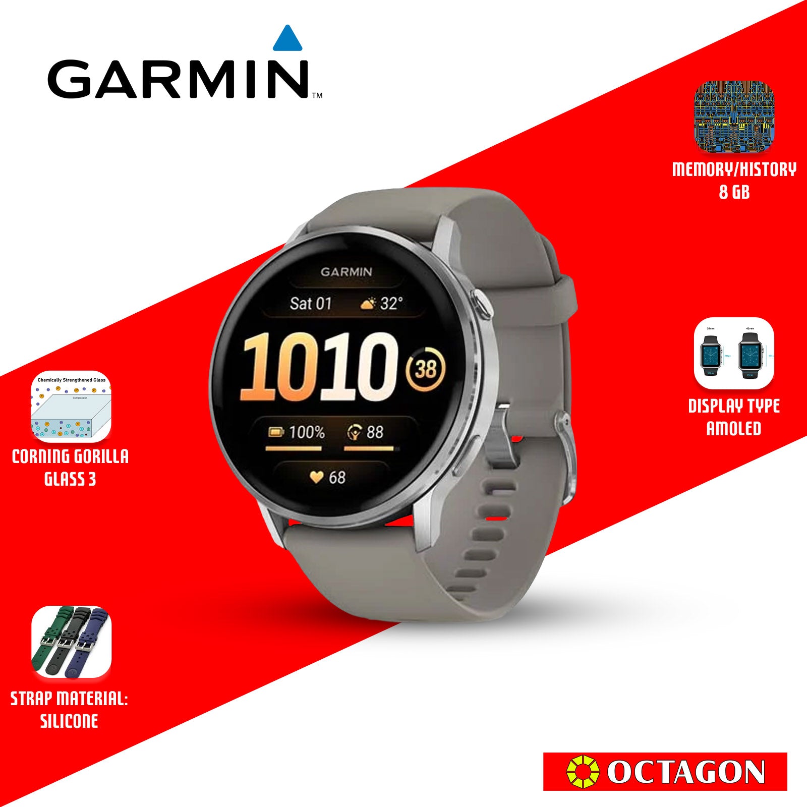 GARMIN VENU 4 BLACK W/ SILVER+GREY / SILVER+CITRON 45MM GPS WI-FI