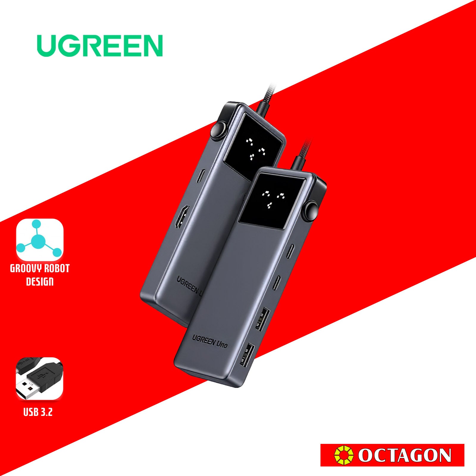 UGREEN CM888/35998 6-IN-1 USB-C HUB TO HDMI + 2XUSB-A + 2XUSB-C + PD