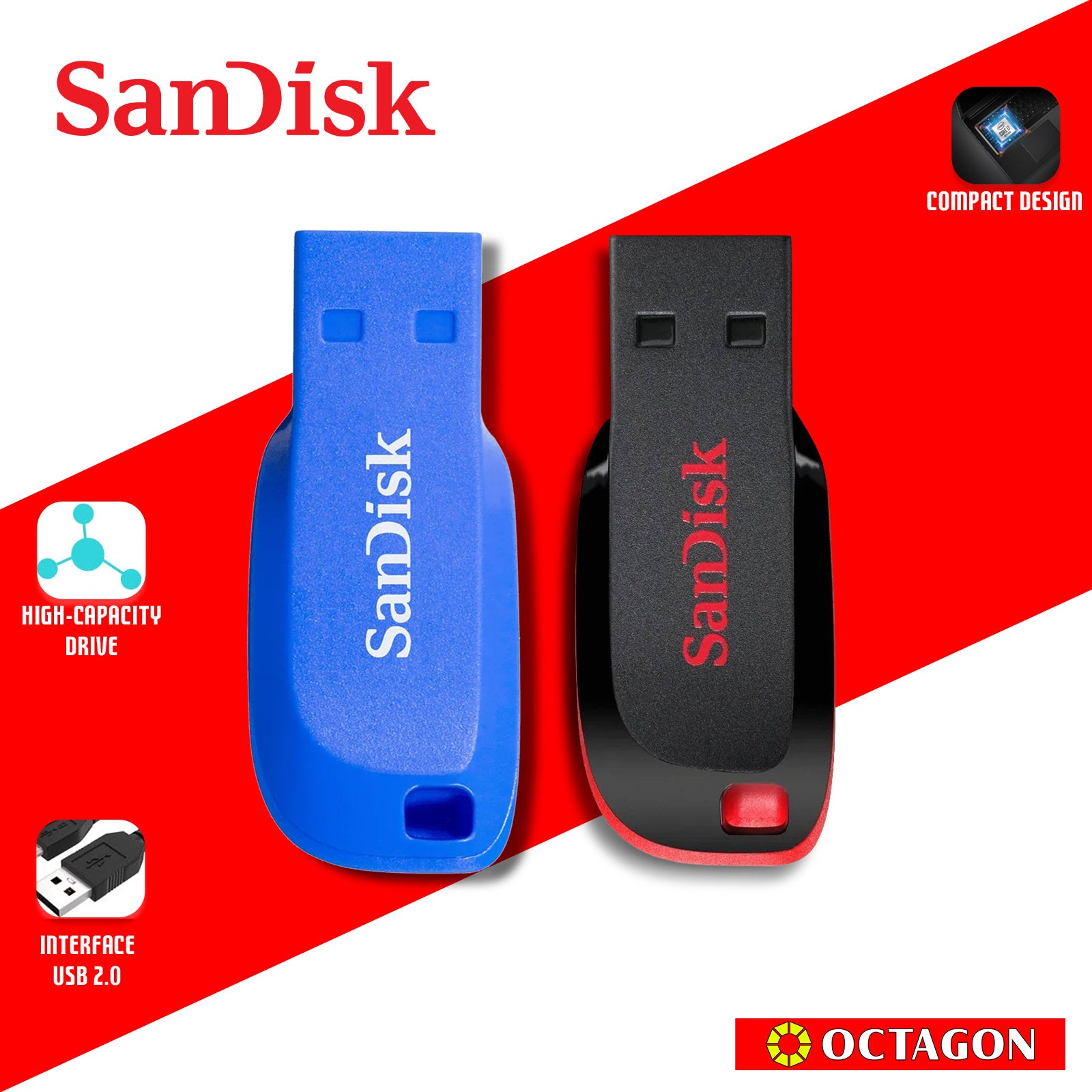 SANDISK CRUZER BLADE 16GB USB FLASH DRIVE