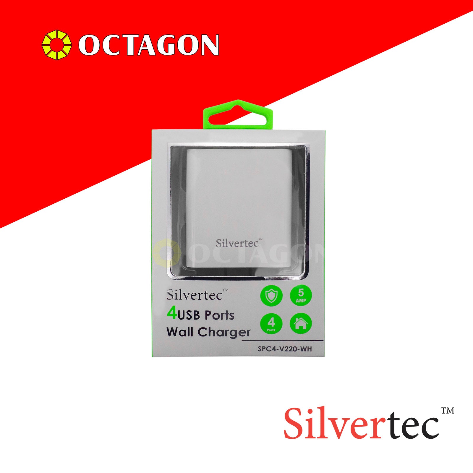 SILVERTEC SPC4-V220-WH 4-USB PORTS 25A