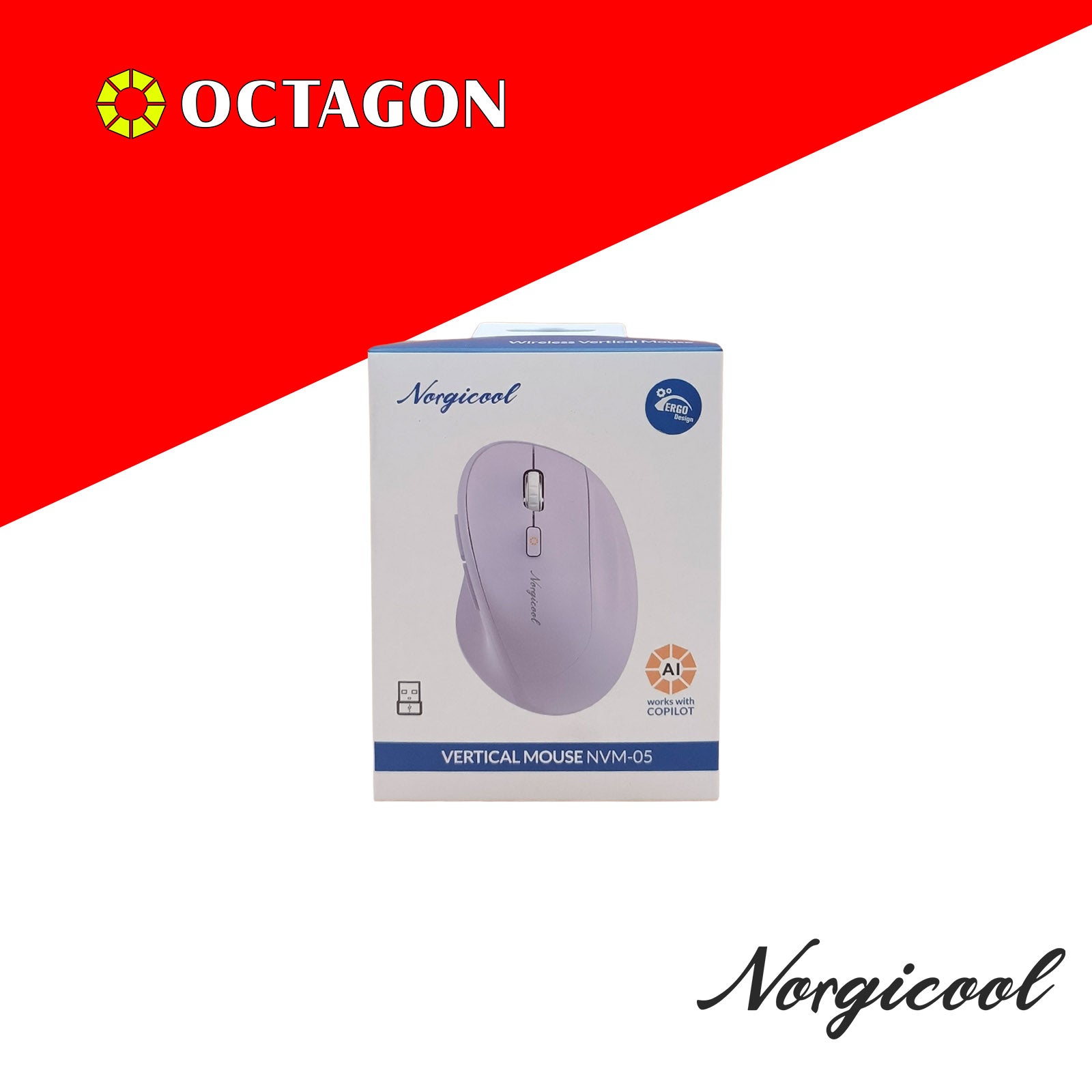 NORGICOOL NVM05 WIRELESS MOUSE GREEN/PURPLE/BLACK