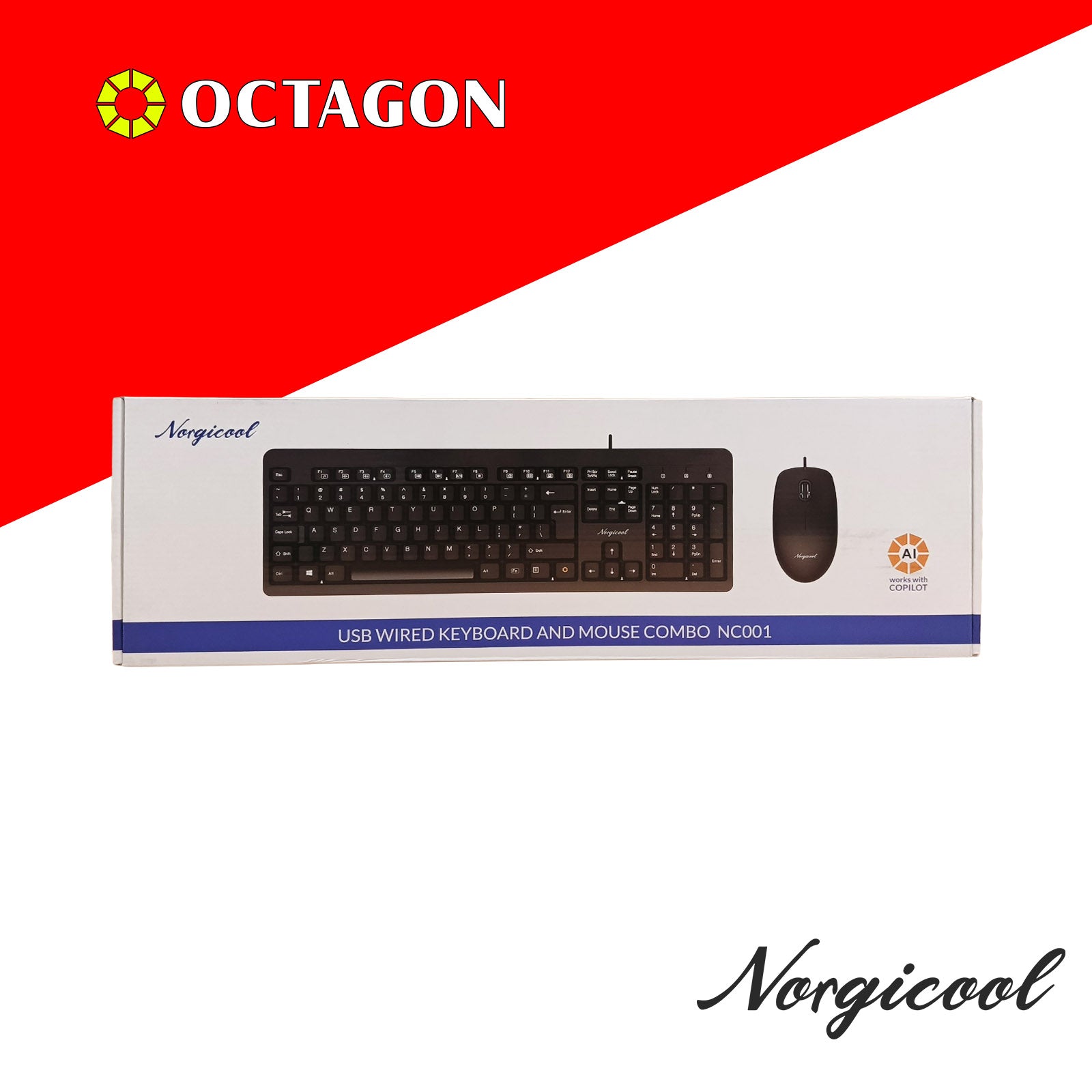 NORGICOOL NC001I BLACK USB COMBO 104 KEYS
