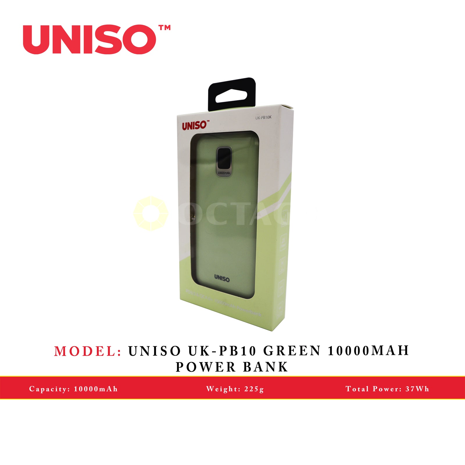UNISO UK-PB10 GREEN 10000MAH POWER BANK