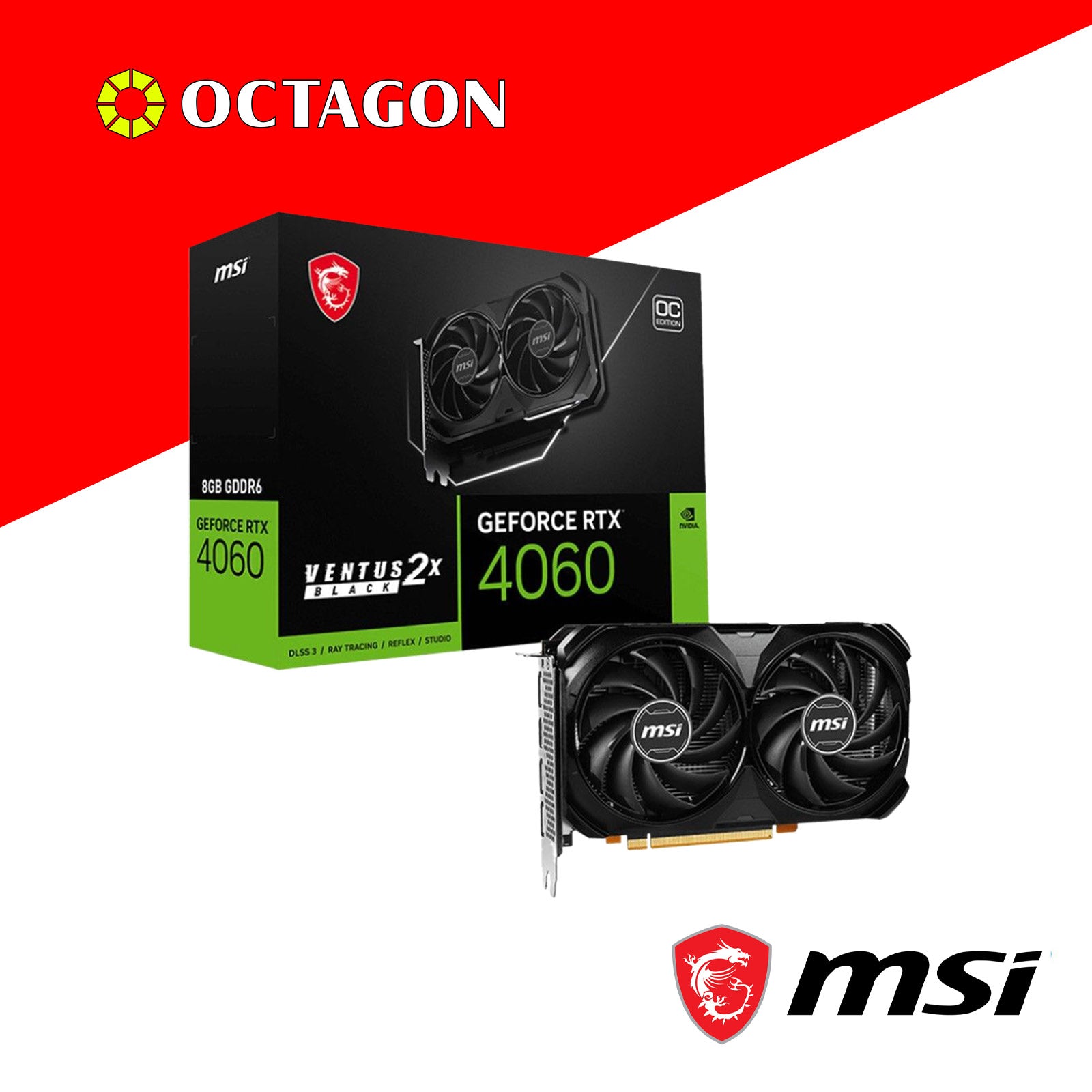 MSI RTX4060 VENTUS 2X 8GB OC BLACK / WHITE
