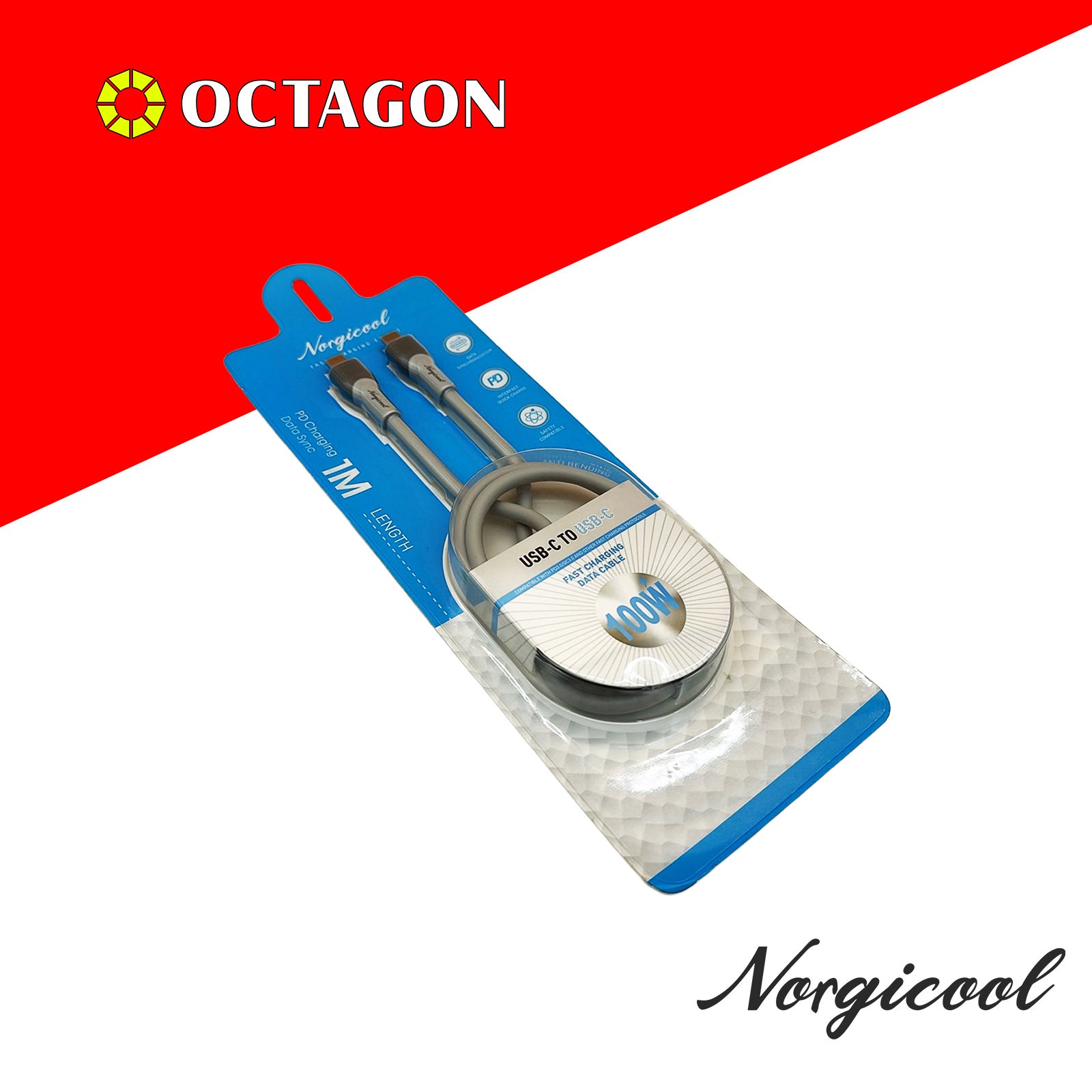 NORGICOOL NLC601C 100W PD USB-C/C CABLE 1M