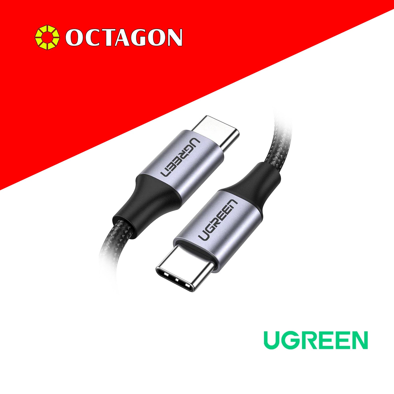 UGREEN US261/ 50150 TYPE C TO TYPE C 1M PD 60W ALUMINUM CASE WITH BRAID