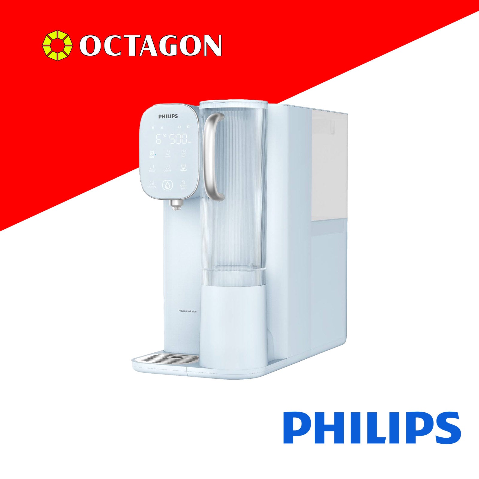 PHILIPS WATER ADD6912BL/90 LIGHT BLUE TABLE TOP DISPENSER 4.8L UV + RO + FILTER HOT/AMBIENT/COLD WITH CHILD LOCK
