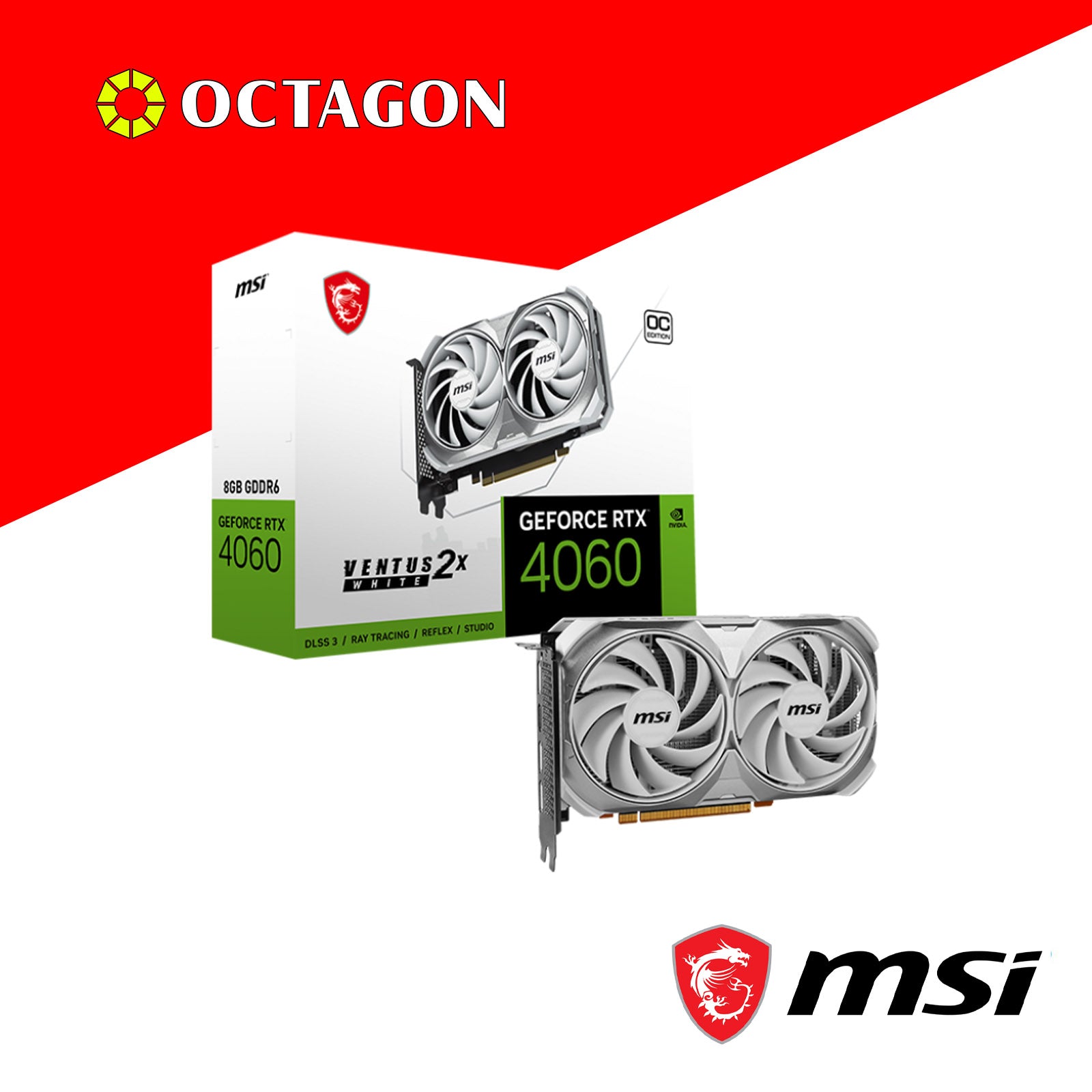 MSI RTX4060 VENTUS 2X 8GB OC BLACK / WHITE