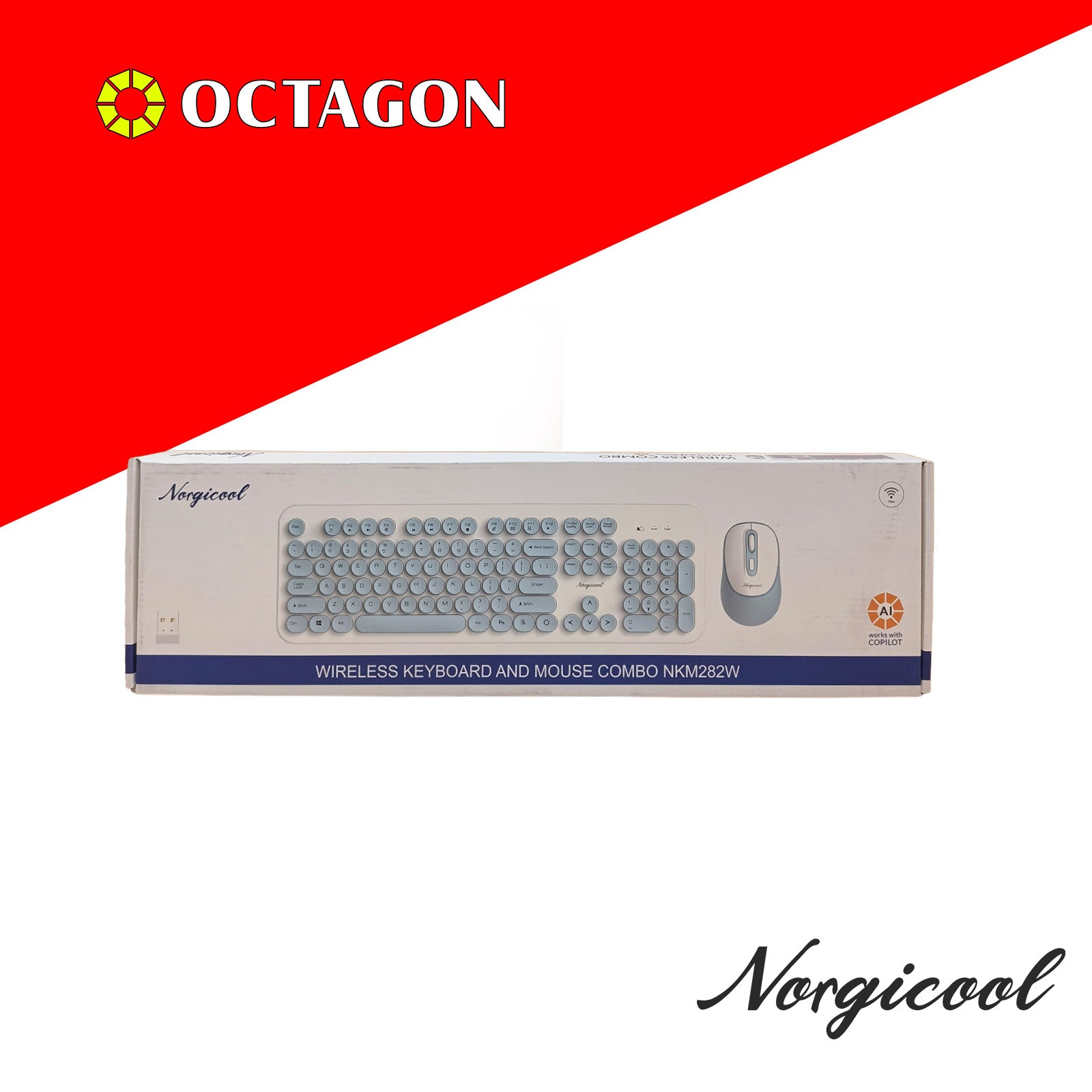 NORGICOOL NKM282W-BLI WIRELESS COMBO 104 KEYS WHITE/BLUE