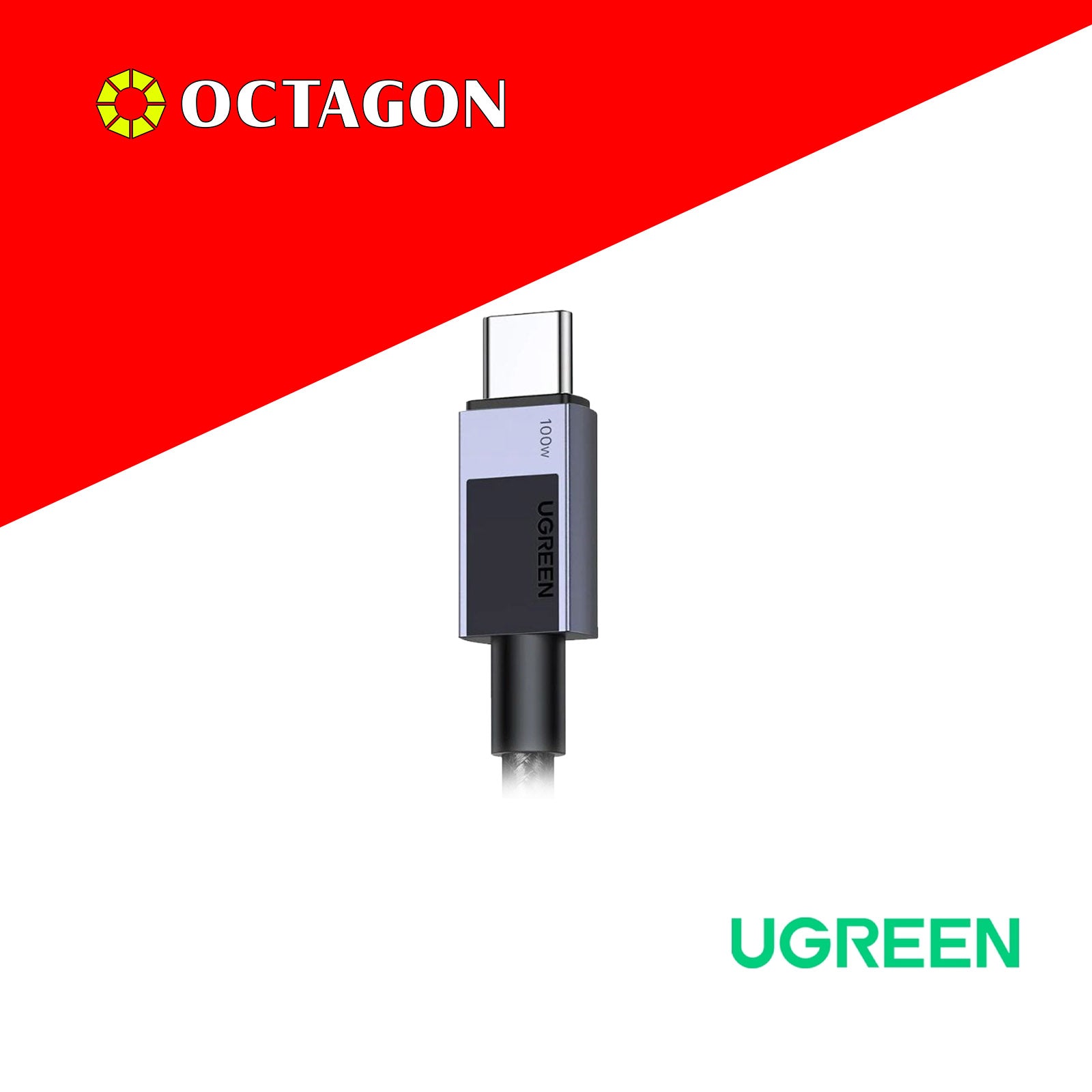 UGREEN L512/45063 TYPE C TO TYPE C 100W 1M NICKEL ALUMINUM CASE WITH BRAID
