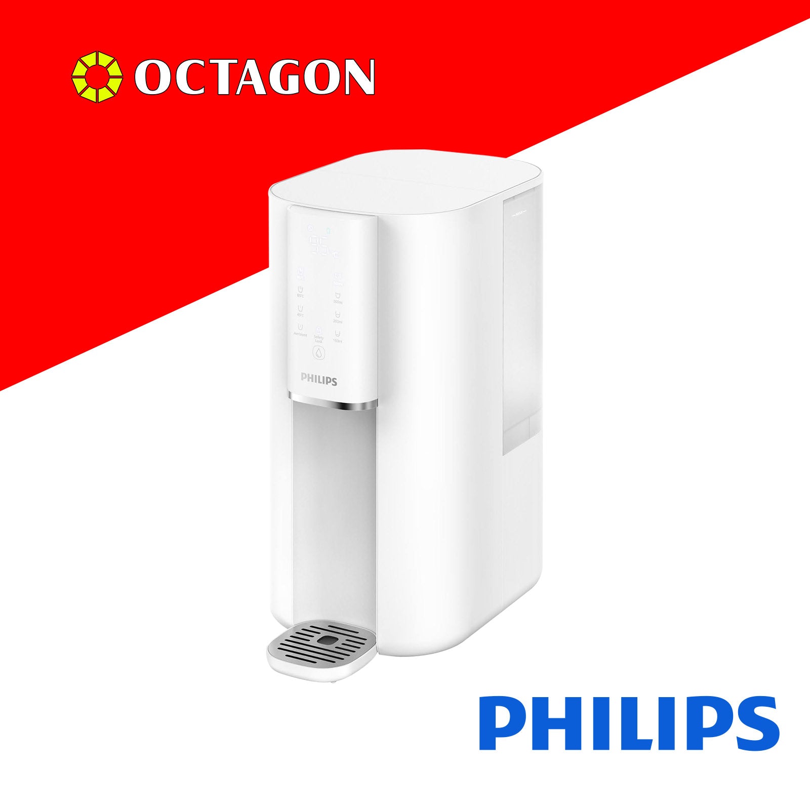 PHILIPS WATER ADD6901HWH01/90 WHITE TABLE TOP DISPENSER 4L UV + RO + FILTER HOT/AMBIENT WITH CHILD LOCK
