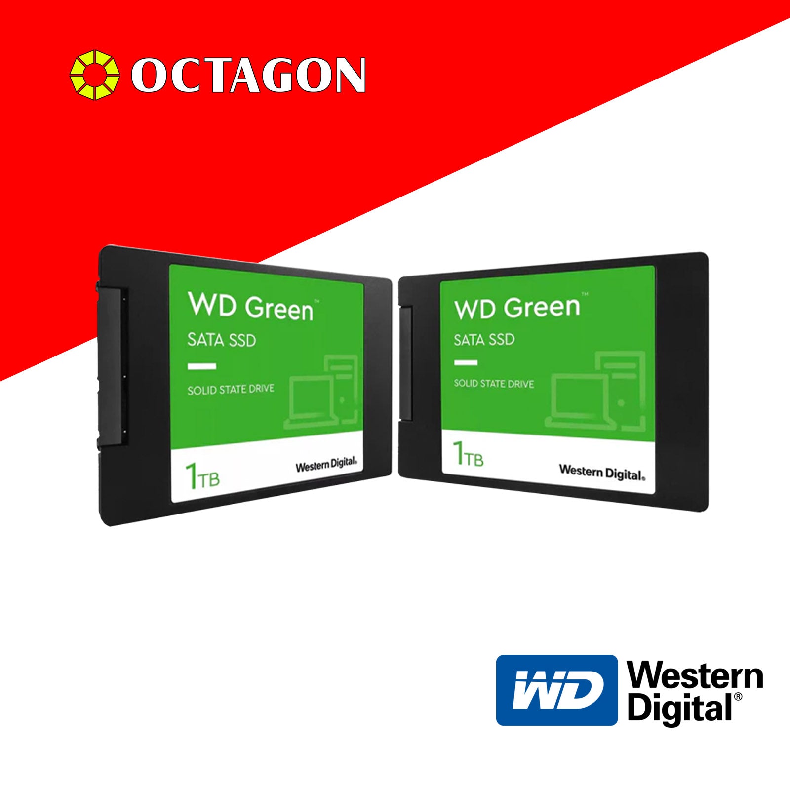 WD SSD 480GB AND 1TB GREEN SATA 3 GEN 3