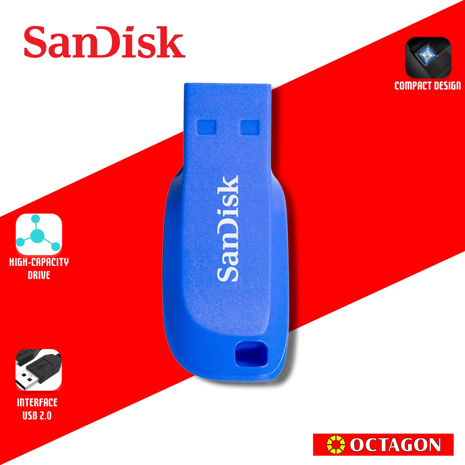 SANDISK CRUZER BLADE 16GB USB FLASH DRIVE