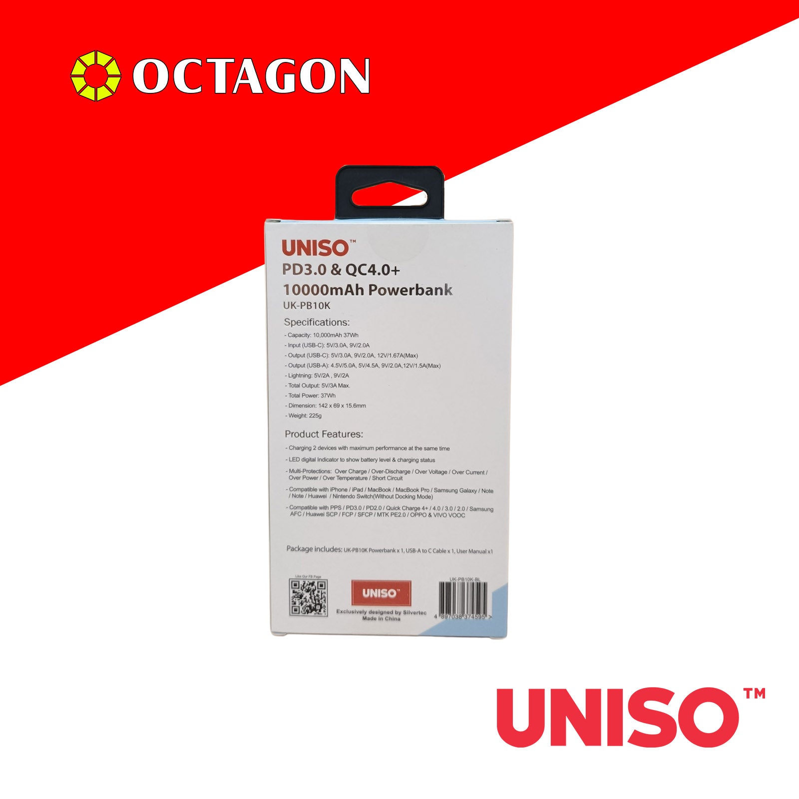 UNISO UK-PB10 10000MAH POWER BANK