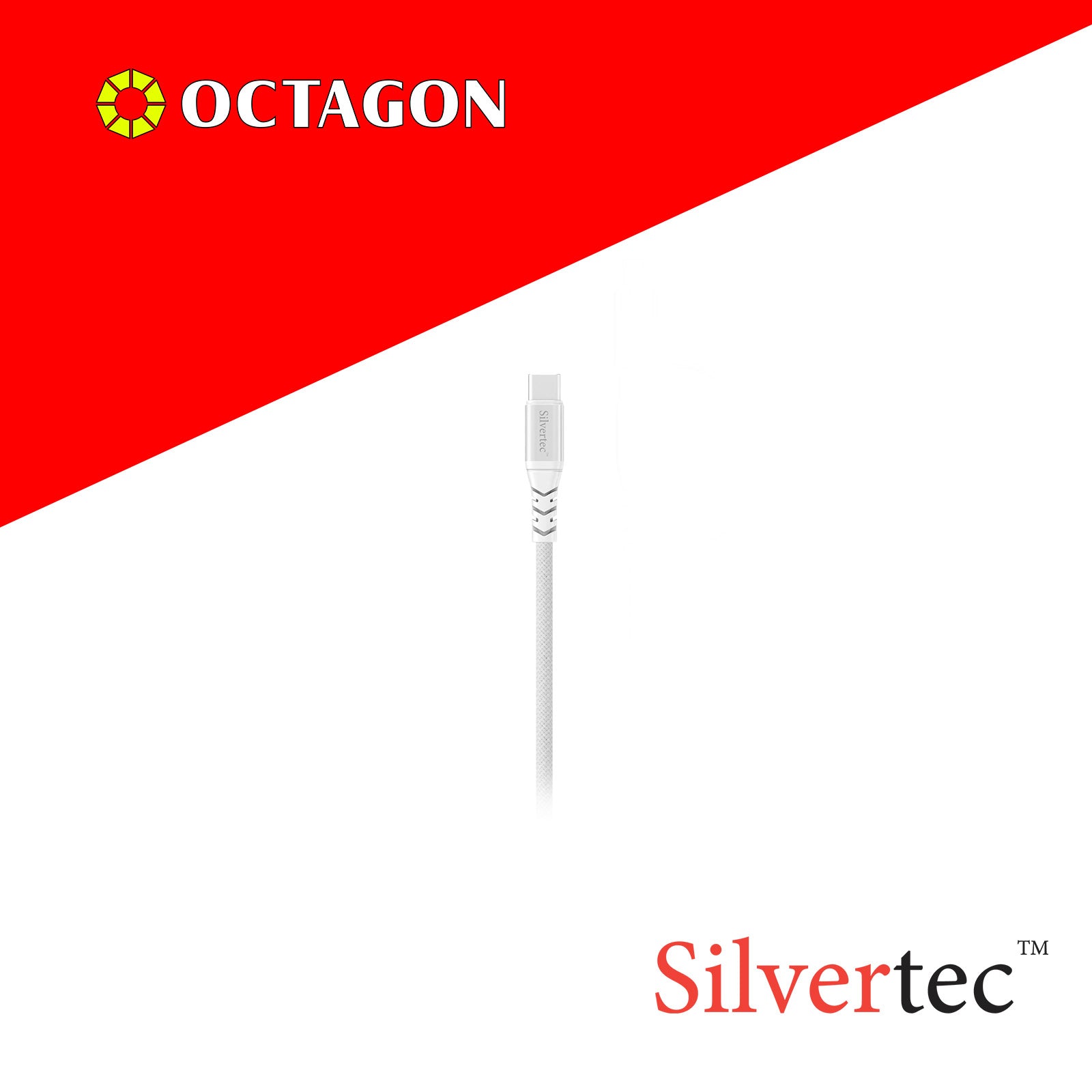 SILVERTEC STK-2CL120 2 IN 1 USB-C TO USB-C 240W WITH LIGHTNING ADAPTER CABLE 1.2M BLACK/WHITE (MFI)