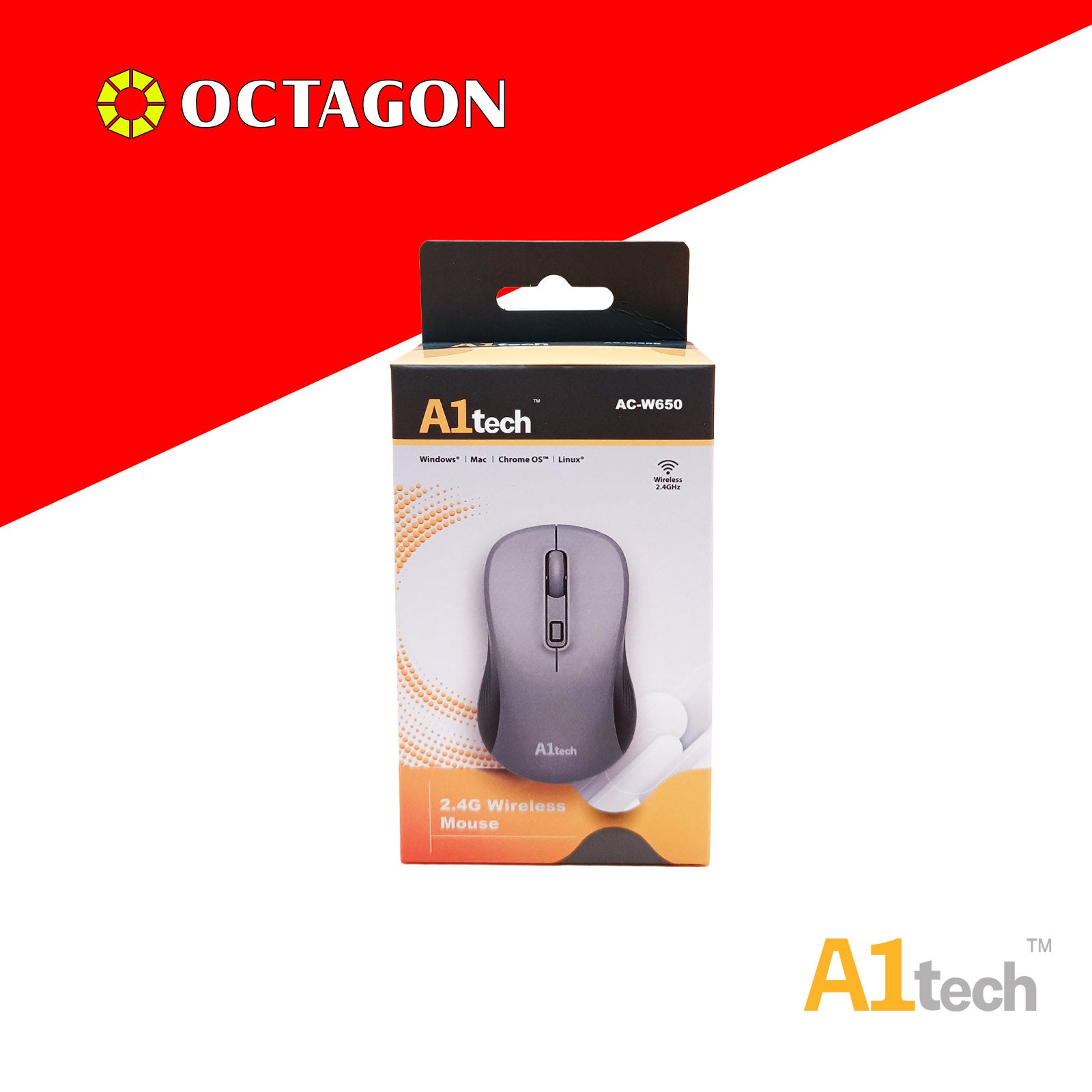 A1TECH AC-W650 2.4G WIRELESS MOUSE 1600 DPI WHITE GREY/PURPLE/PINK/GREY