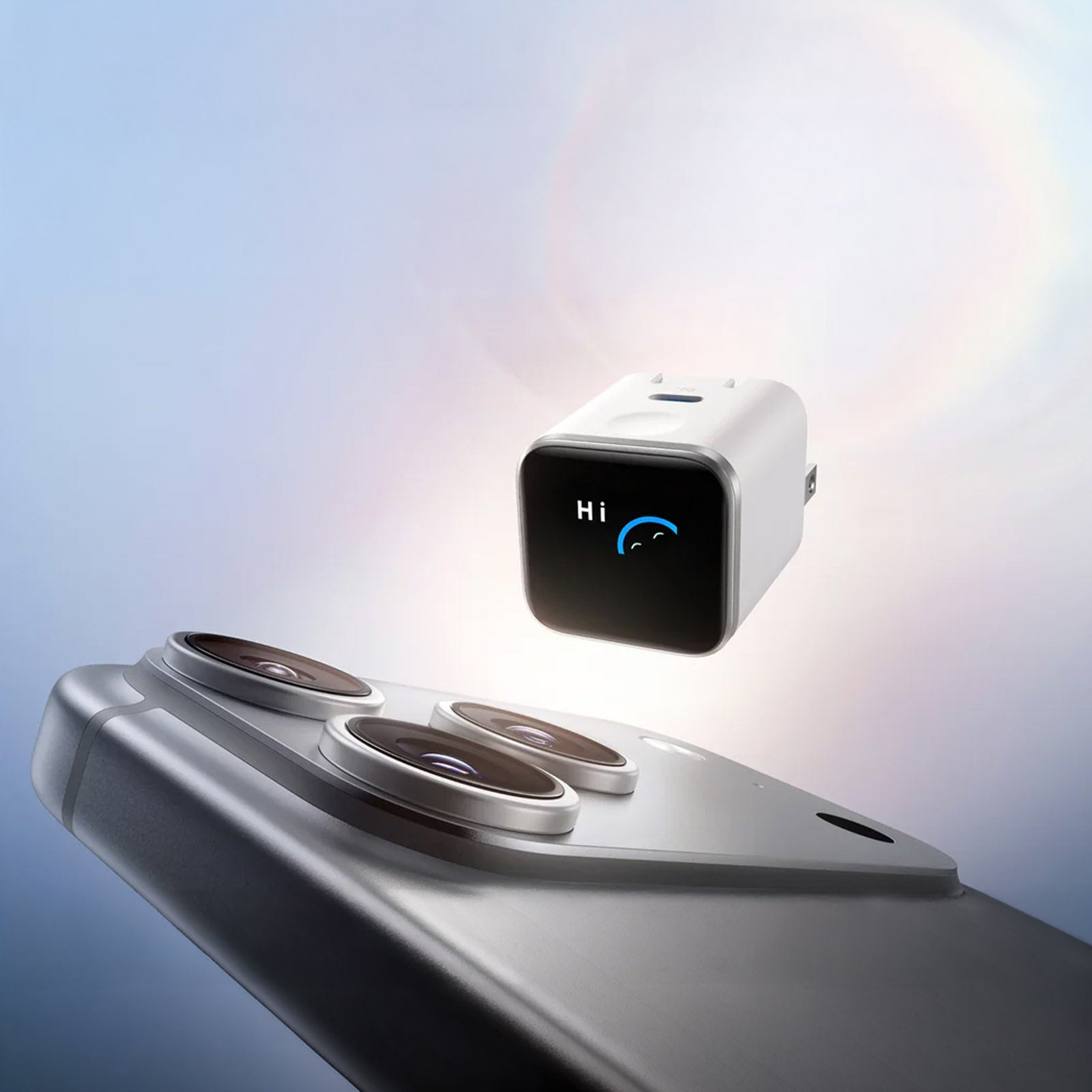 ANKER NANO A121DJ21 WHITE CHARGER 45W 1C DOUBLE FOLDED PIN W/FUN SCREEN DISPLAY