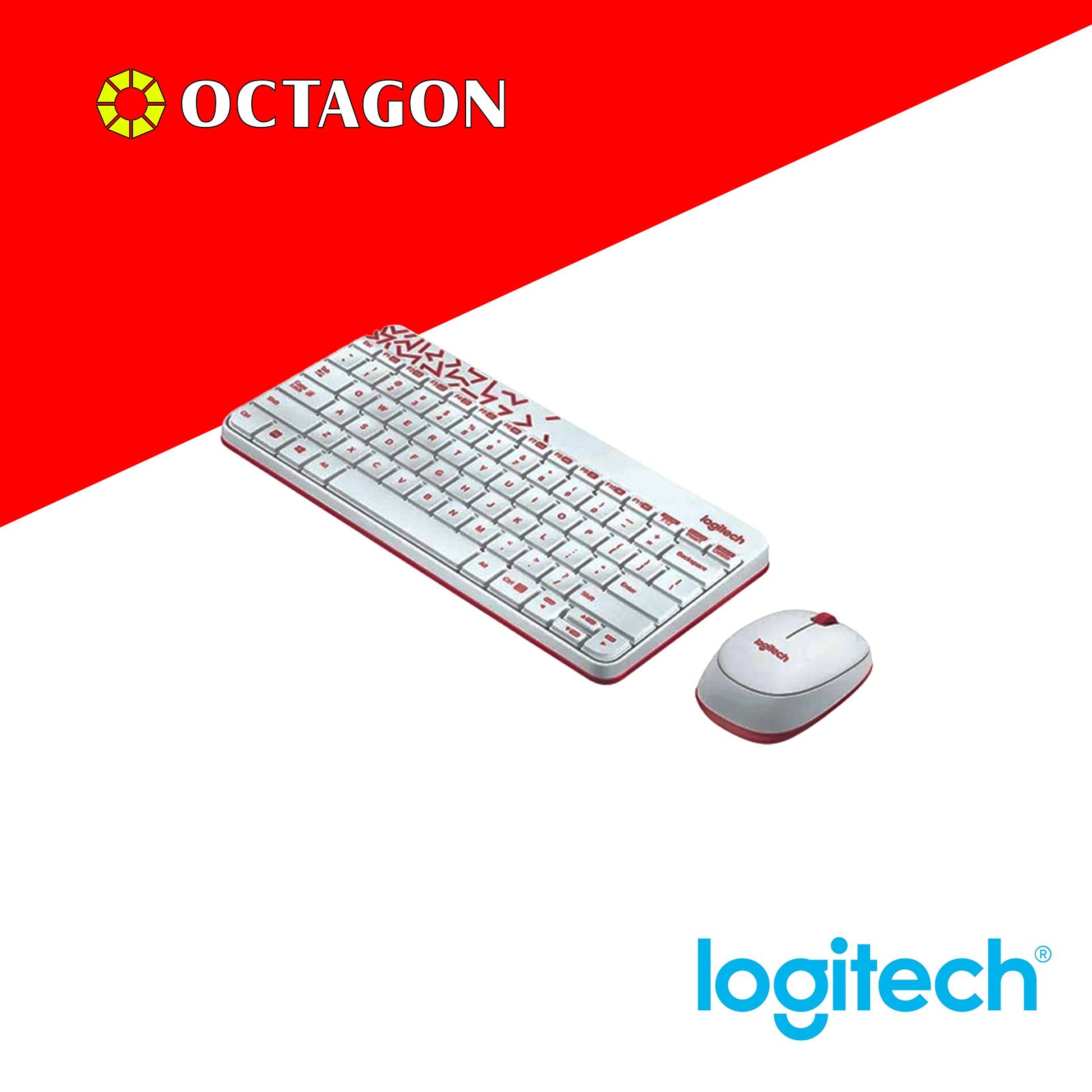 LOGITECH MK240 NANO WHITE+VIVID RED WIRE