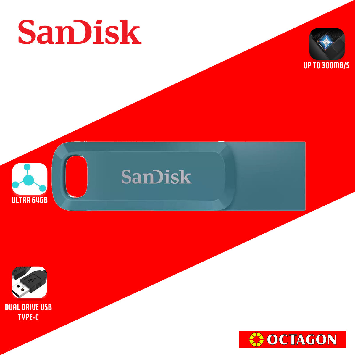 SANDISK ULTRA 64GB SDDDC3-064G-G46NBB DUAL DRIVE USB TYPE-C