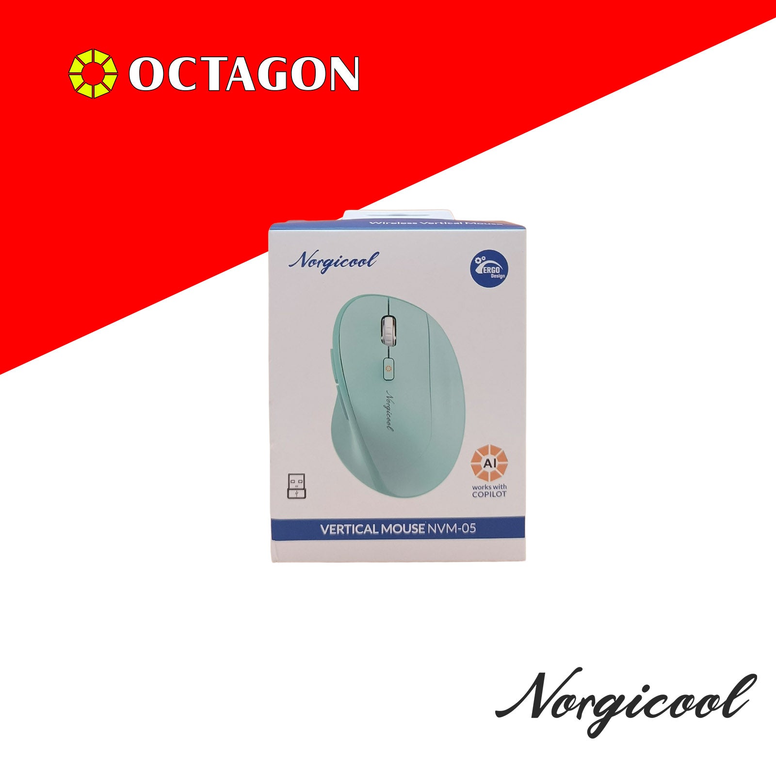 NORGICOOL NVM05 WIRELESS MOUSE GREEN/PURPLE/BLACK