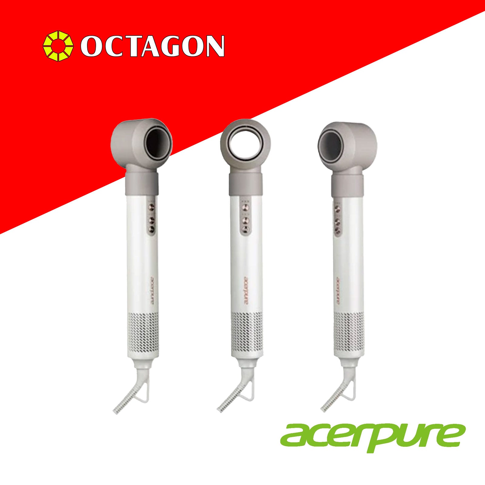 ACERPURE HD2 ICONIC 2IN1 HAIR DRYER & STYLER SATIN WHITE DS744-10W