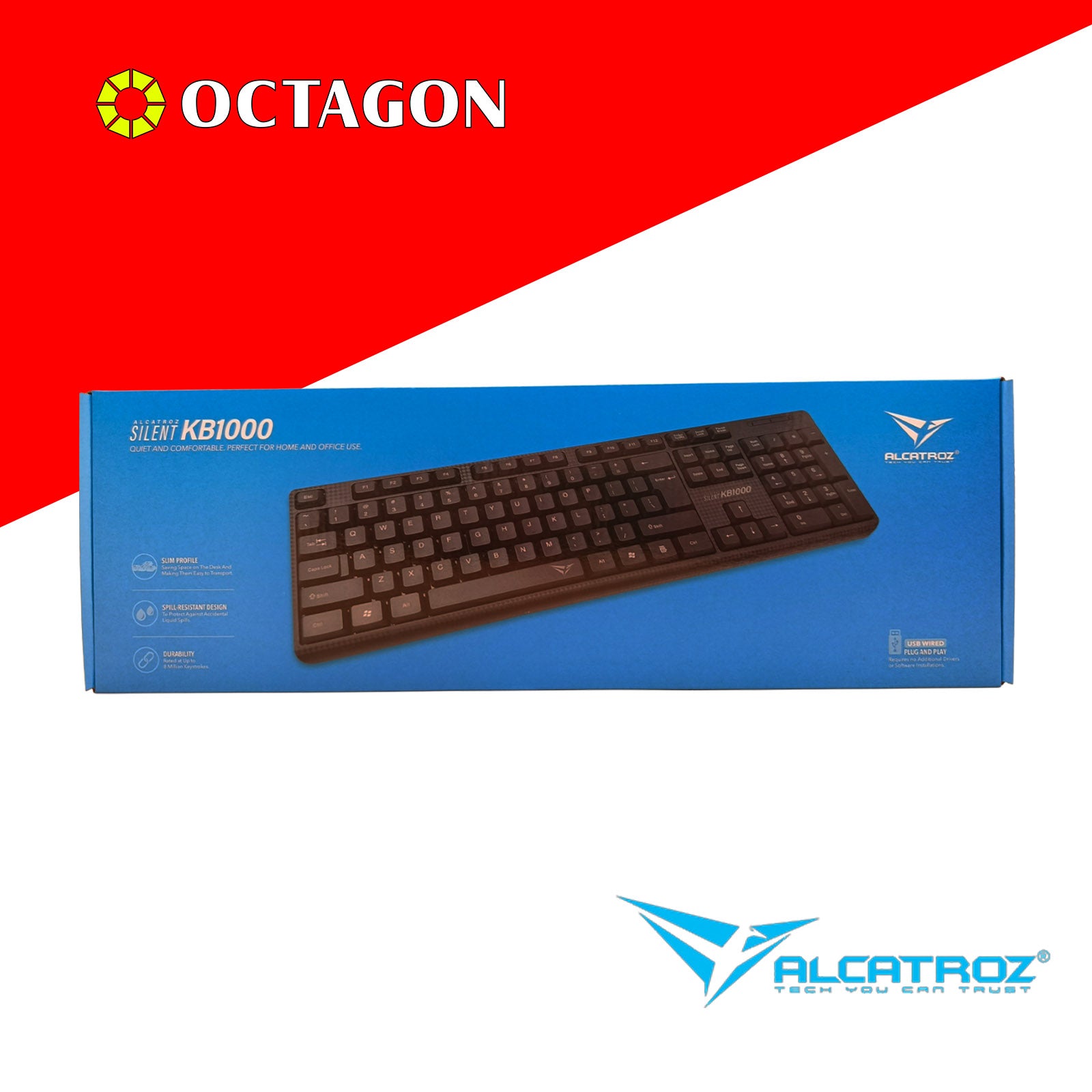 ALCATROZ SILENT KB1000 USB KEYBOARD BLACK