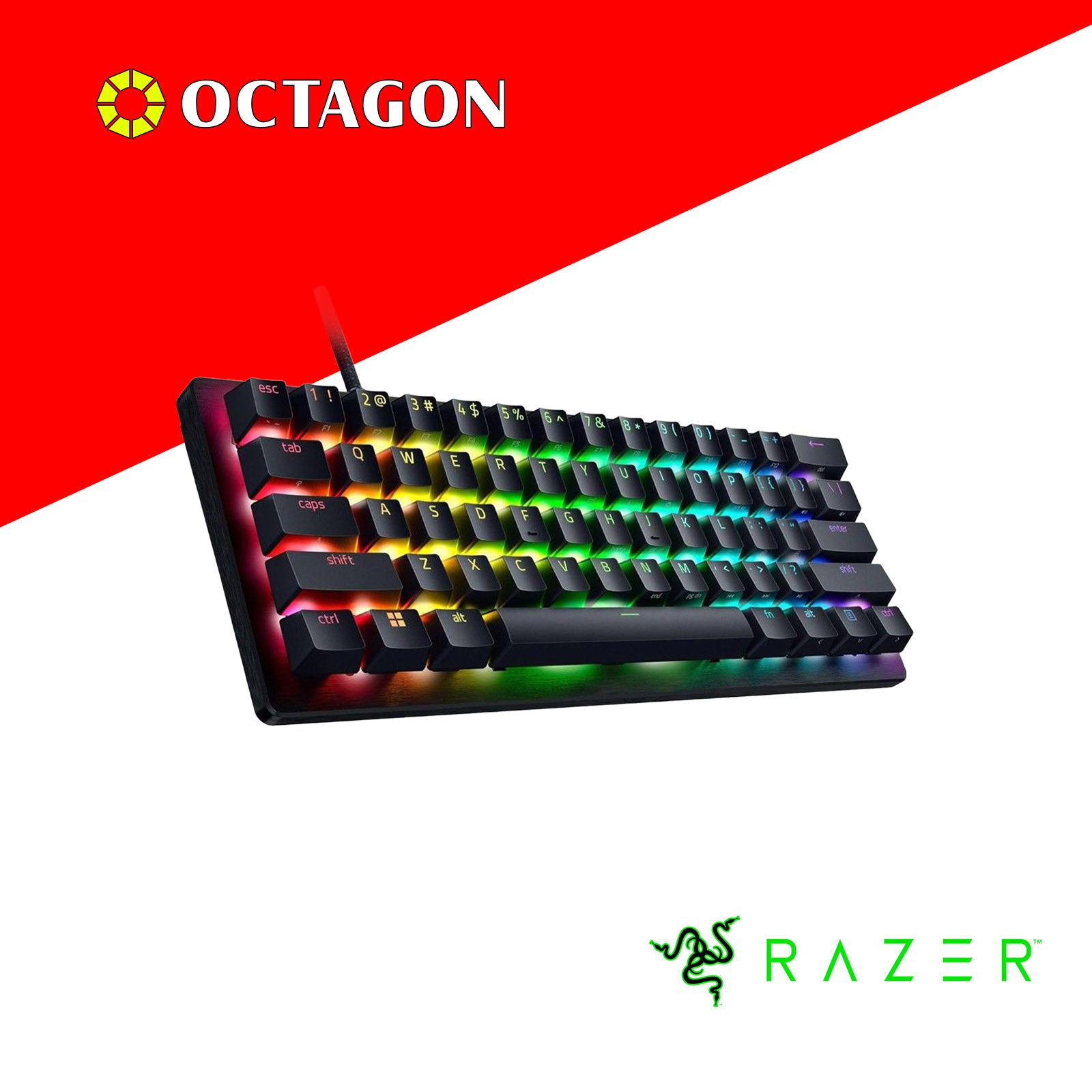 RAZER HUNTSMAN MINI 60% GAMING KEYBOARD OPT PU SWITCH (LIGHT AND INSTANT)