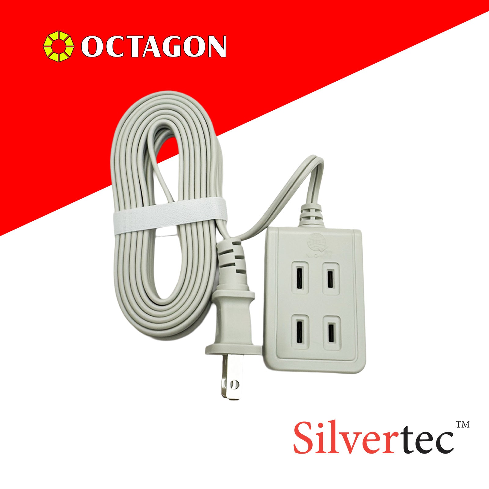 SILVERTEC SV08(3M) 3-OUTLET US 2PIN POWER STRIP/ 6A/ 1500W/ 250V