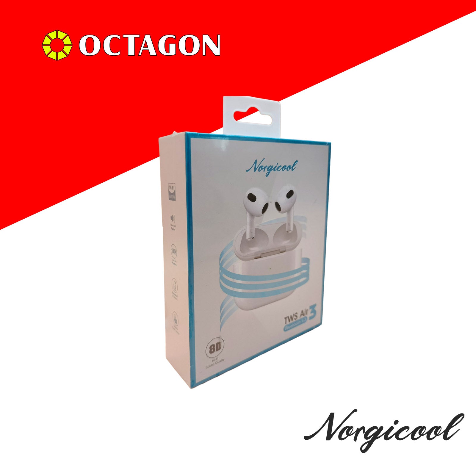NORGICOOL AIR 3 WHITE TWS EARPHONE ANC+ENC