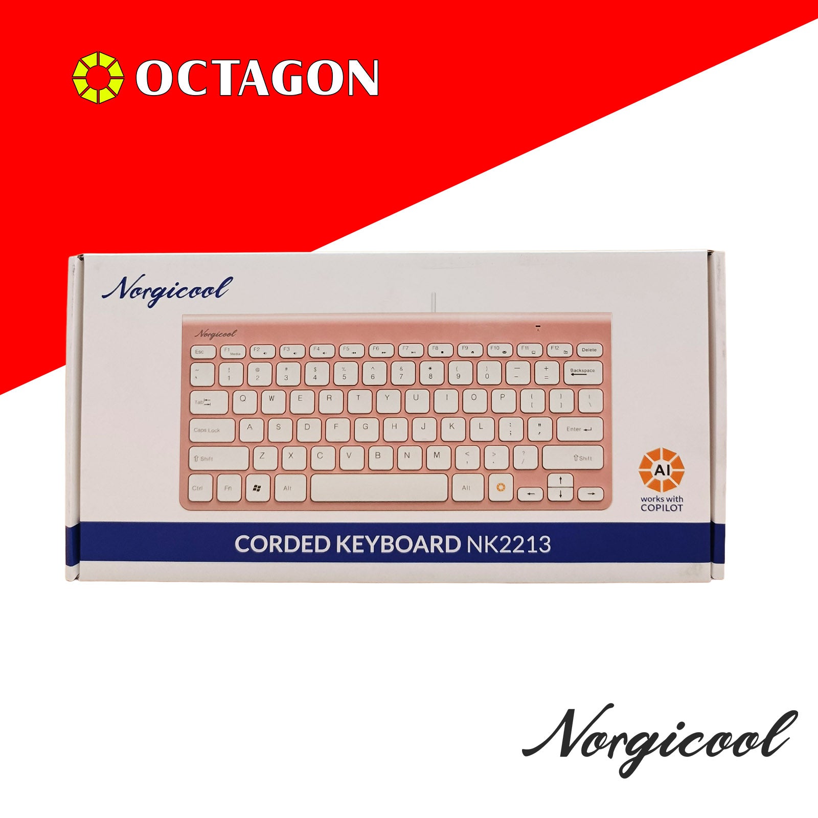 NORGICOOL NK2213 WIRED USB KEYBOARD COPILOT BLUE/PINK/BLACK