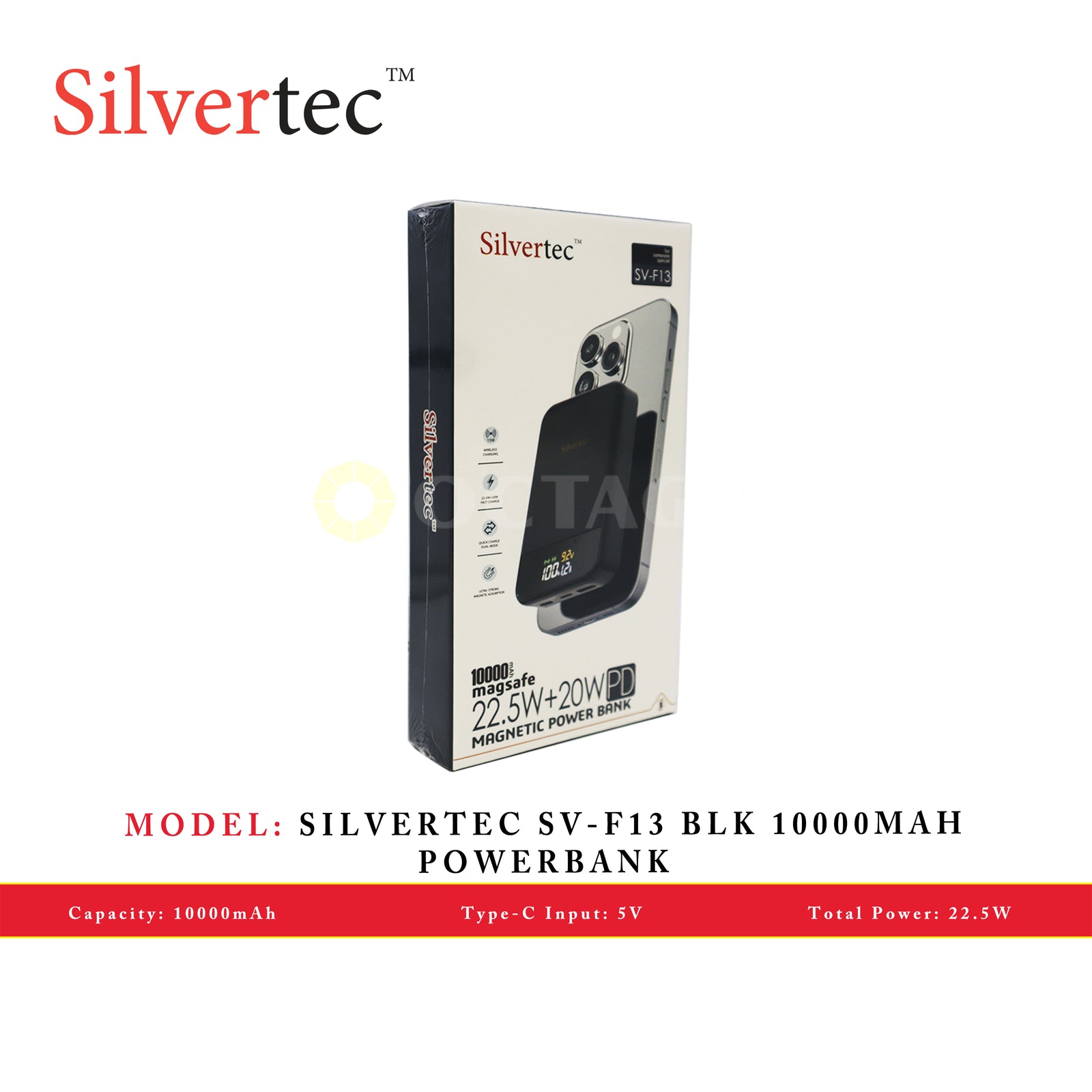 SILVERTEC SV-F13 BLK 10000MAH POWERBANK