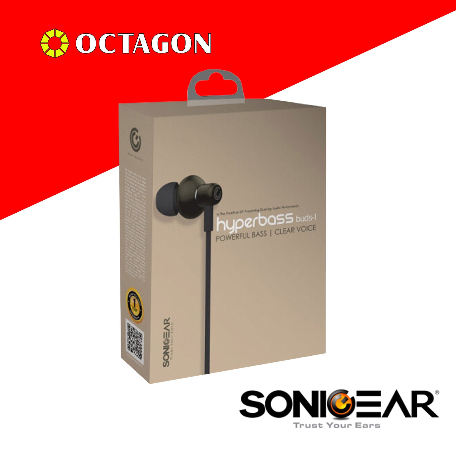 SONIC GEAR HYPERBASS BUDS 1 GUN METAL EARPHONE
