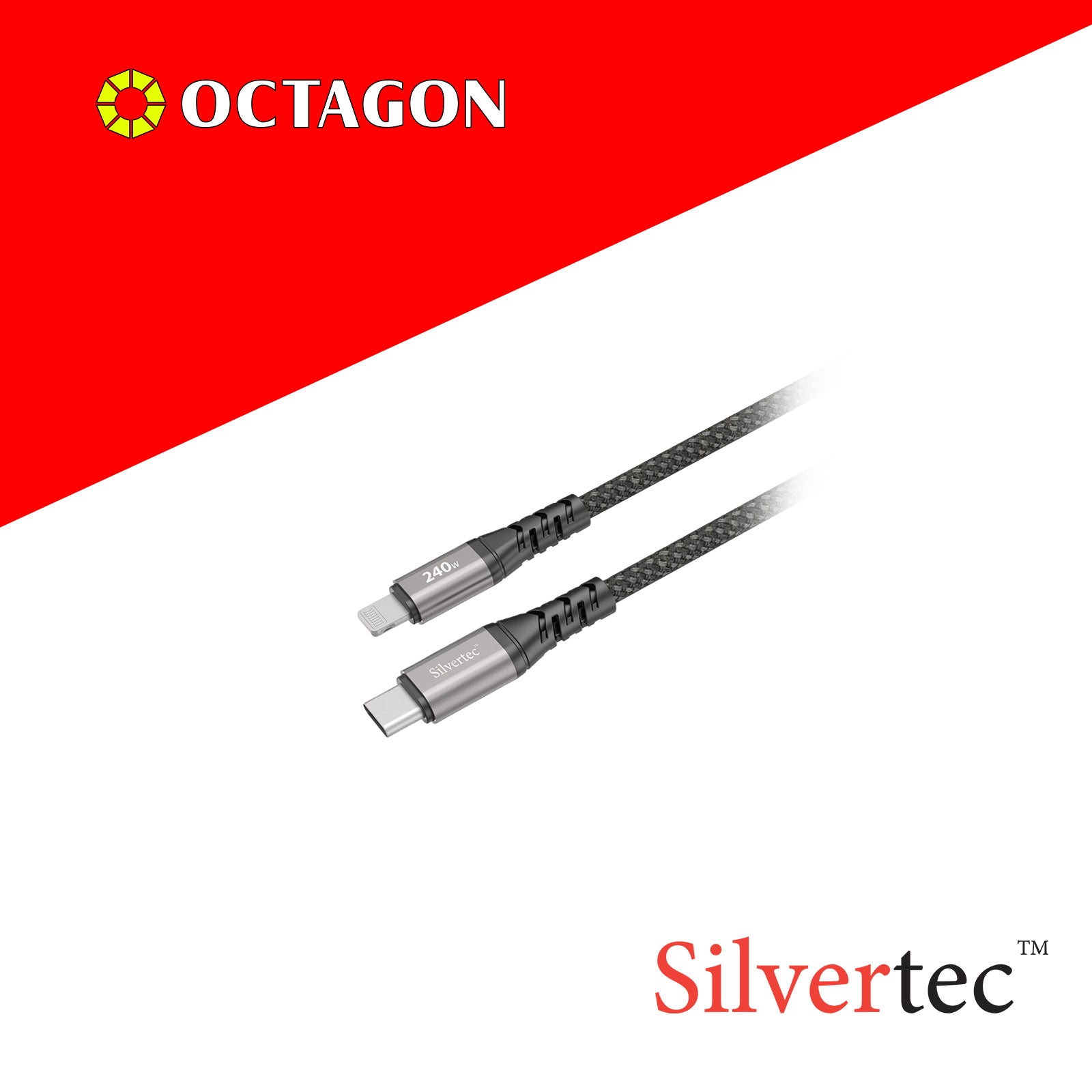 SILVERTEC STK-CL120-BK USB-C 60W TO LIGHTNING CABLE 1.2M BLACK (MFI)