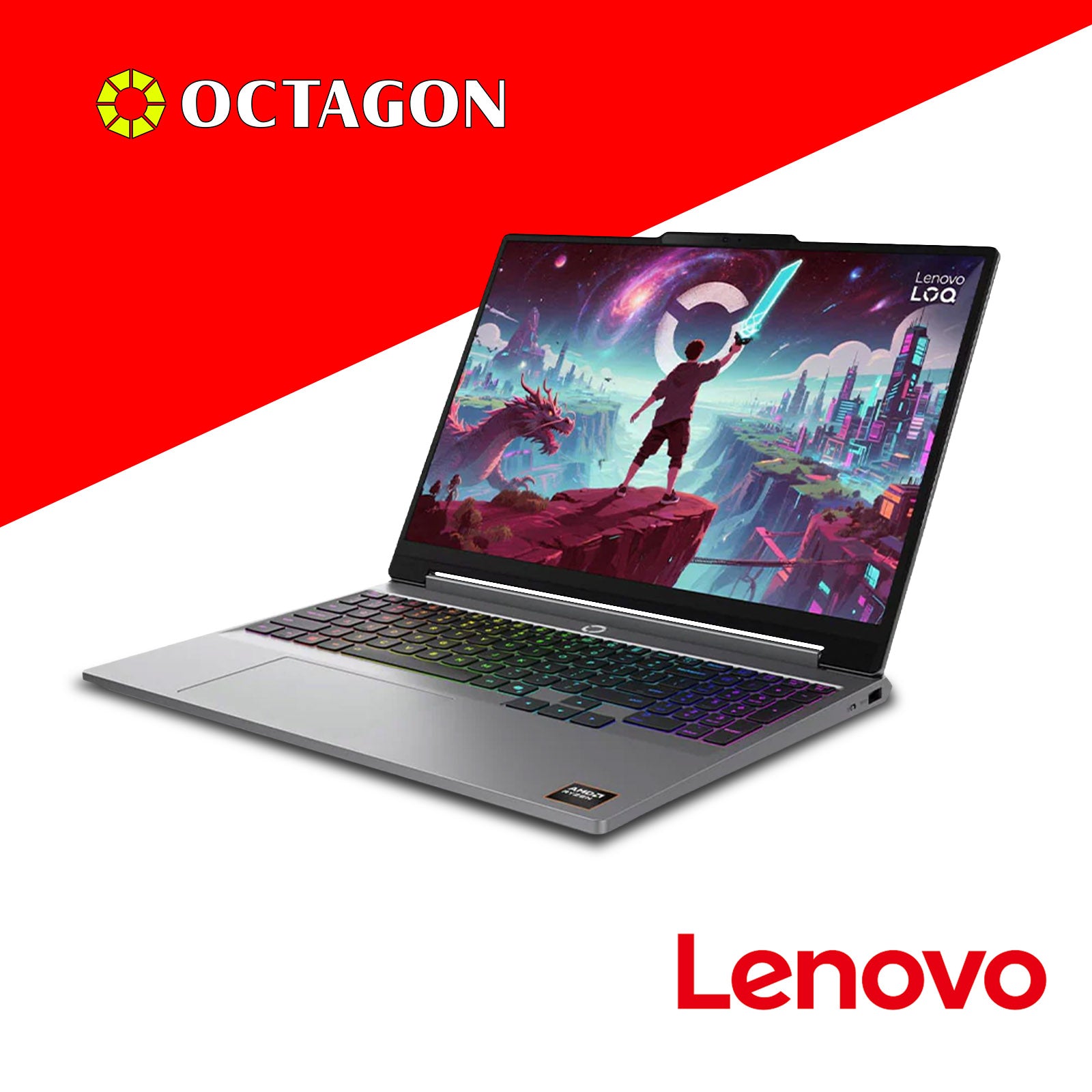 LENOVO LOQ-15 (83TN005HPH)/ RYZEN 7 250/ 16GB/ 512GB SSD/ 15.3 WUXGA (165HZ)/ WIN 11/ OFFICE HOME 2024/ RTX 5050 8GB