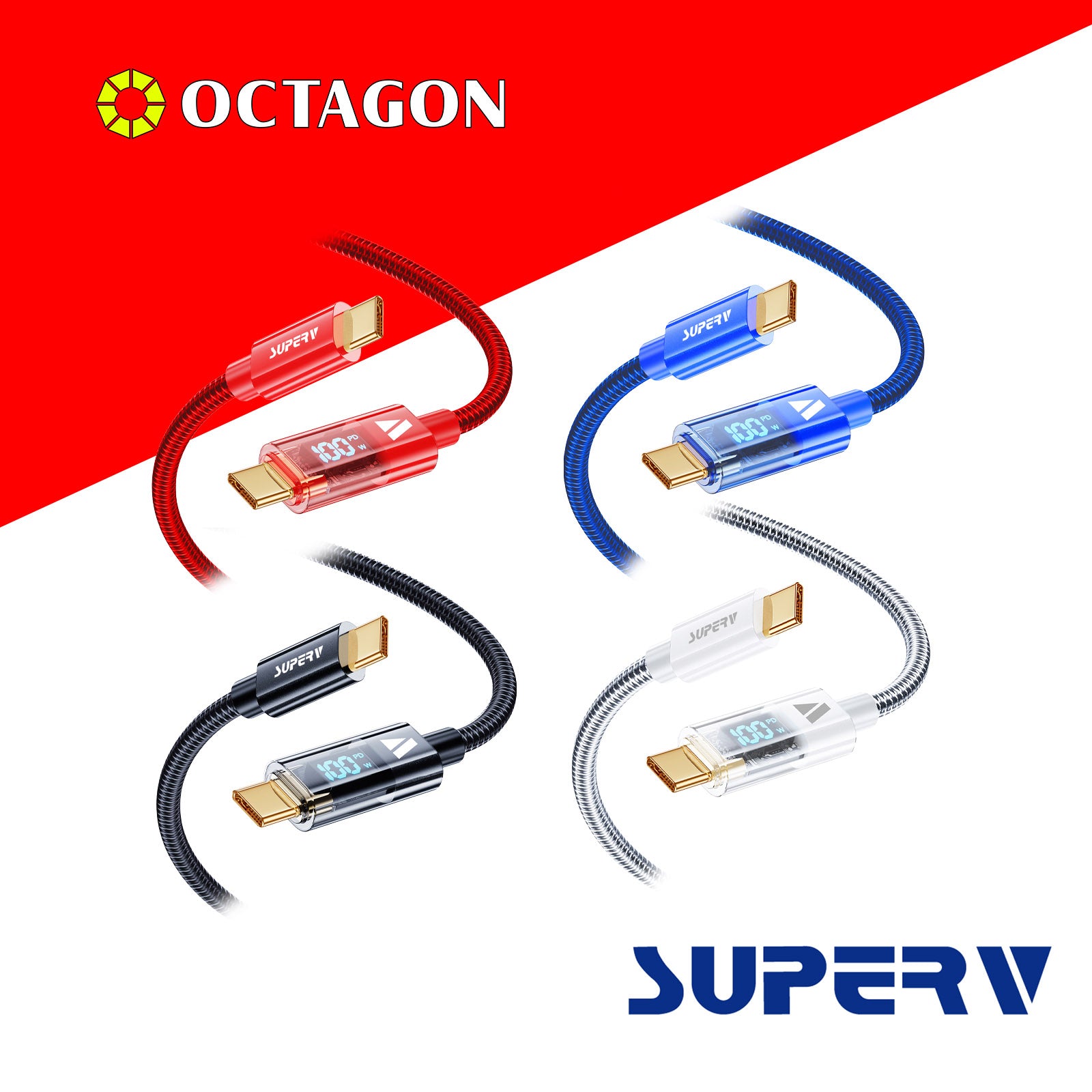 Superv  RT4-100 led charging cable 100W ,  100cm,