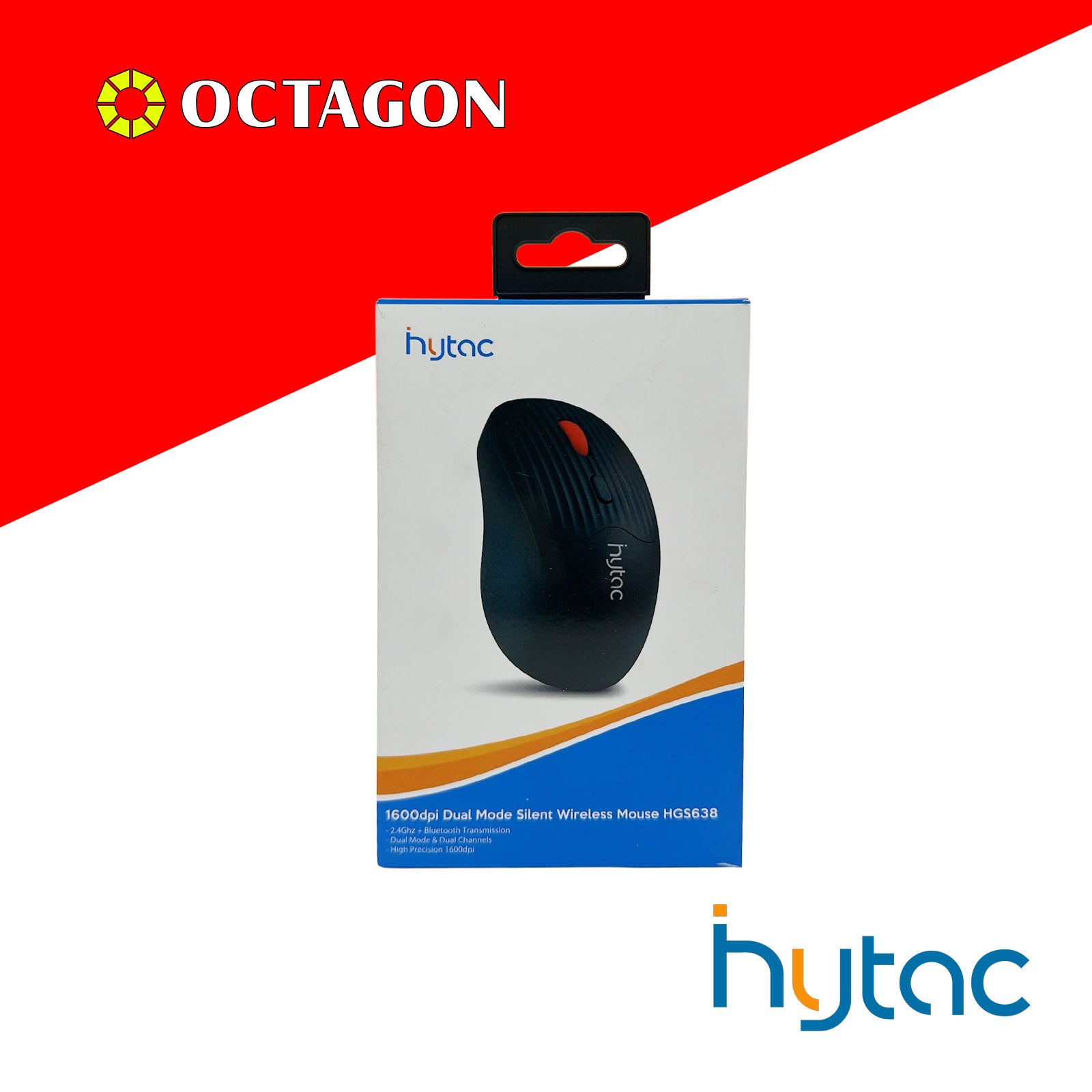 HYTAC HGS638 BLACK 1600DPI DUAL MODE SILENT WIRELESS MOUSE