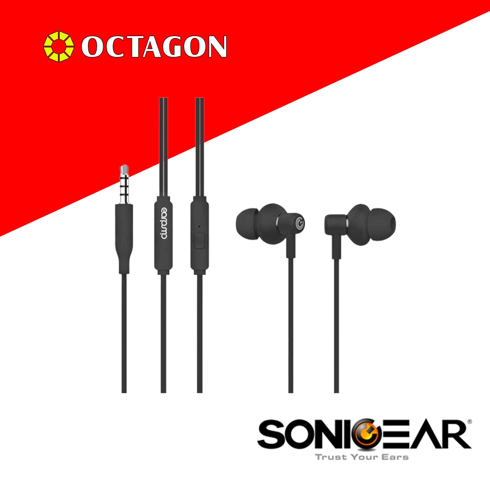SONIC GEAR HYPERBASS BUDS 1 BLACK EARPHONE