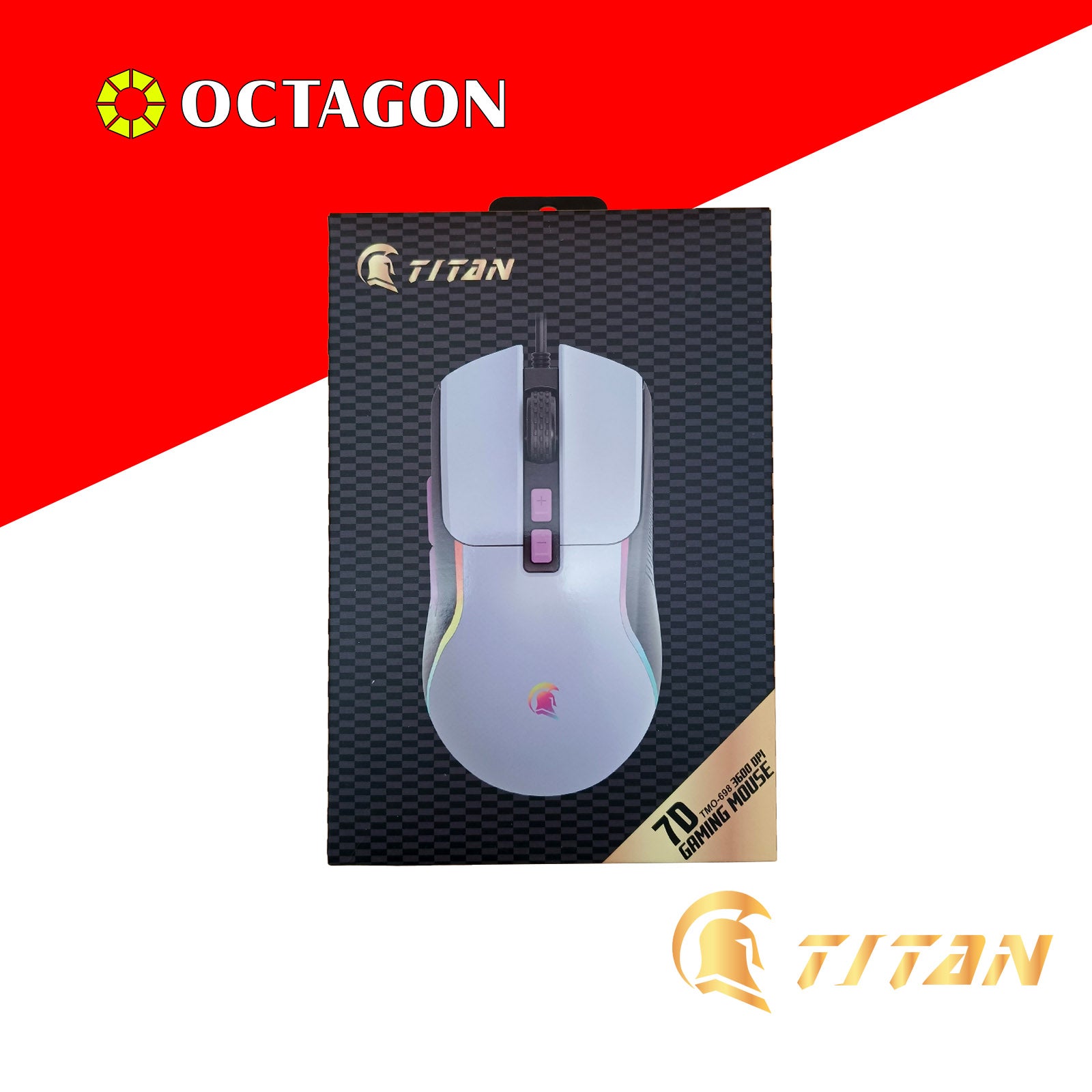 TITAN TMO-698 USB GAMING LED MOUSE 3600DPI PURPLE/BLACK