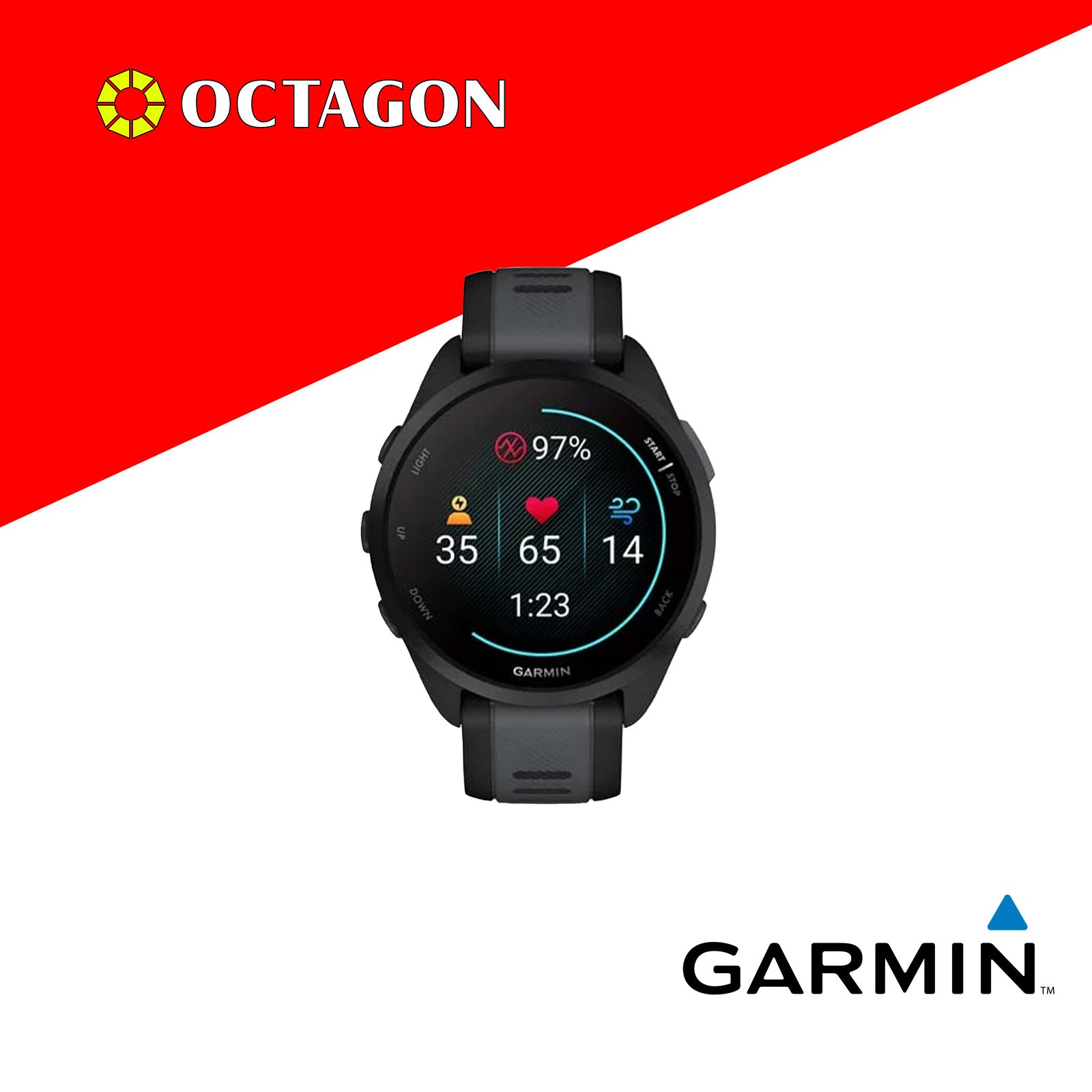 GARMIN FORERUNNER 165 BLACK+SLATE GPS / MIST GREY+WHITESTONE