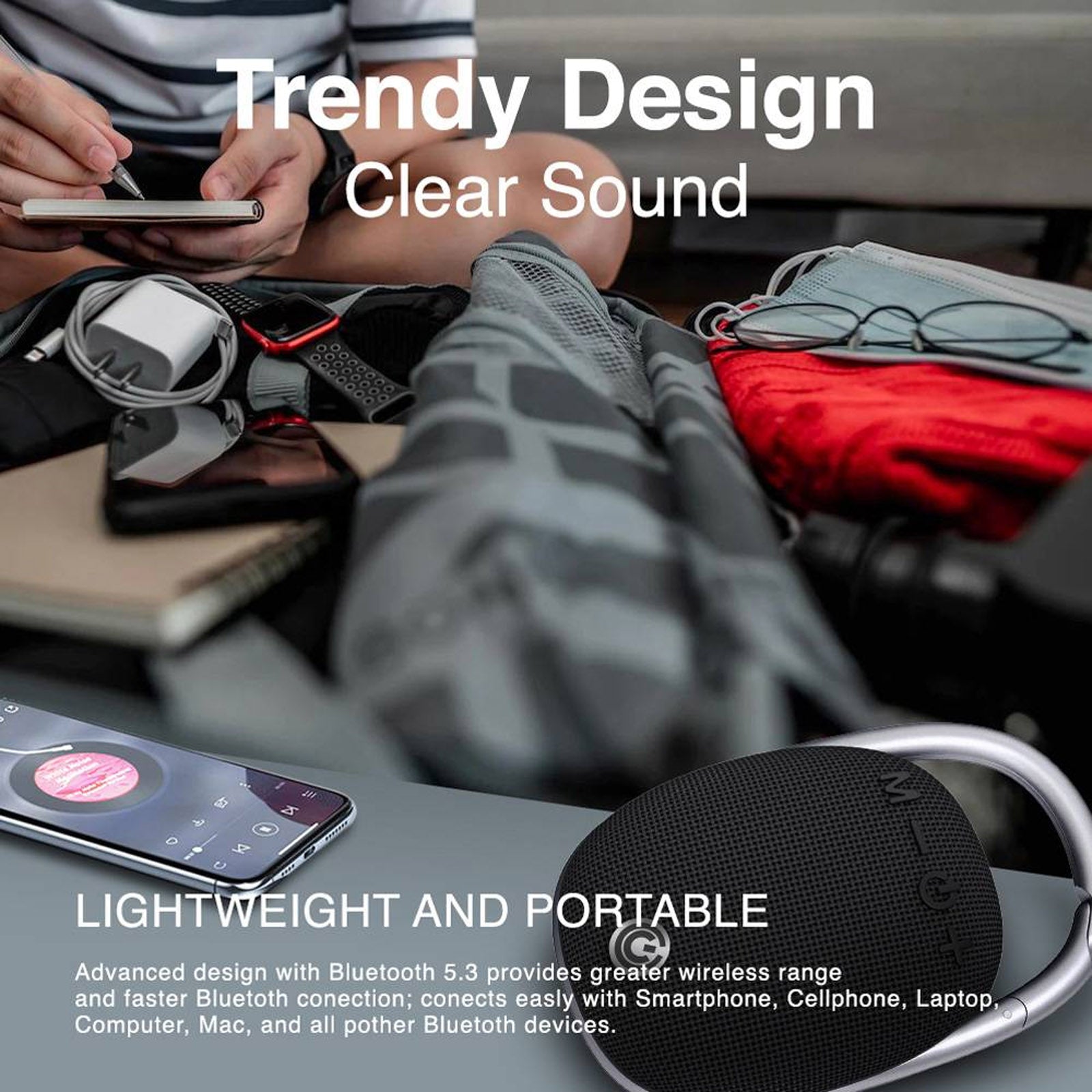SONIC GEAR SONICGO! CLIPZ PORTABLE BT SPEAKER FM/ USB SLOT/ HAND FREE