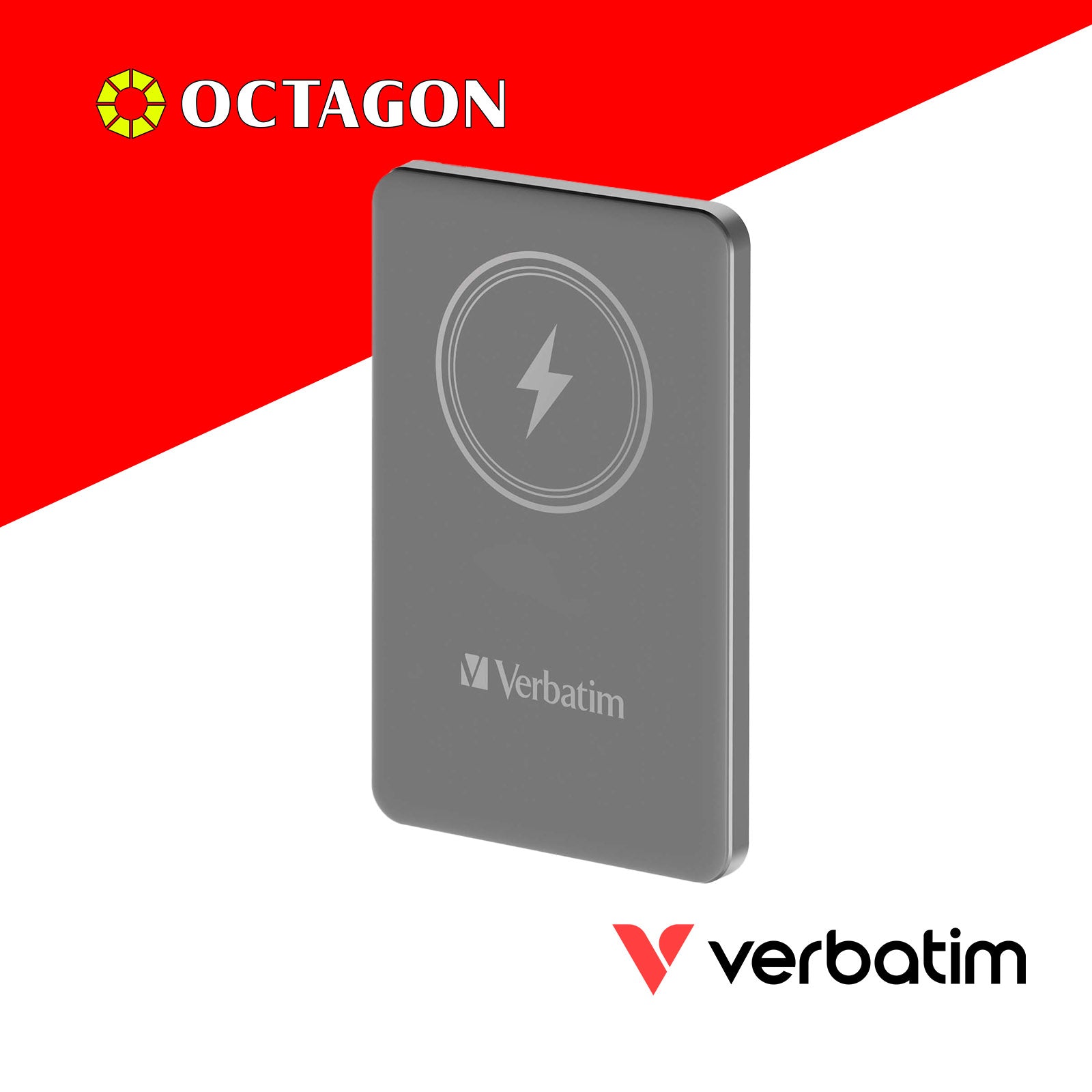 VERBATIM 66908 POWER PACK 5000MAH MAGNETIC WIRELESS CHARGING (GREY)
