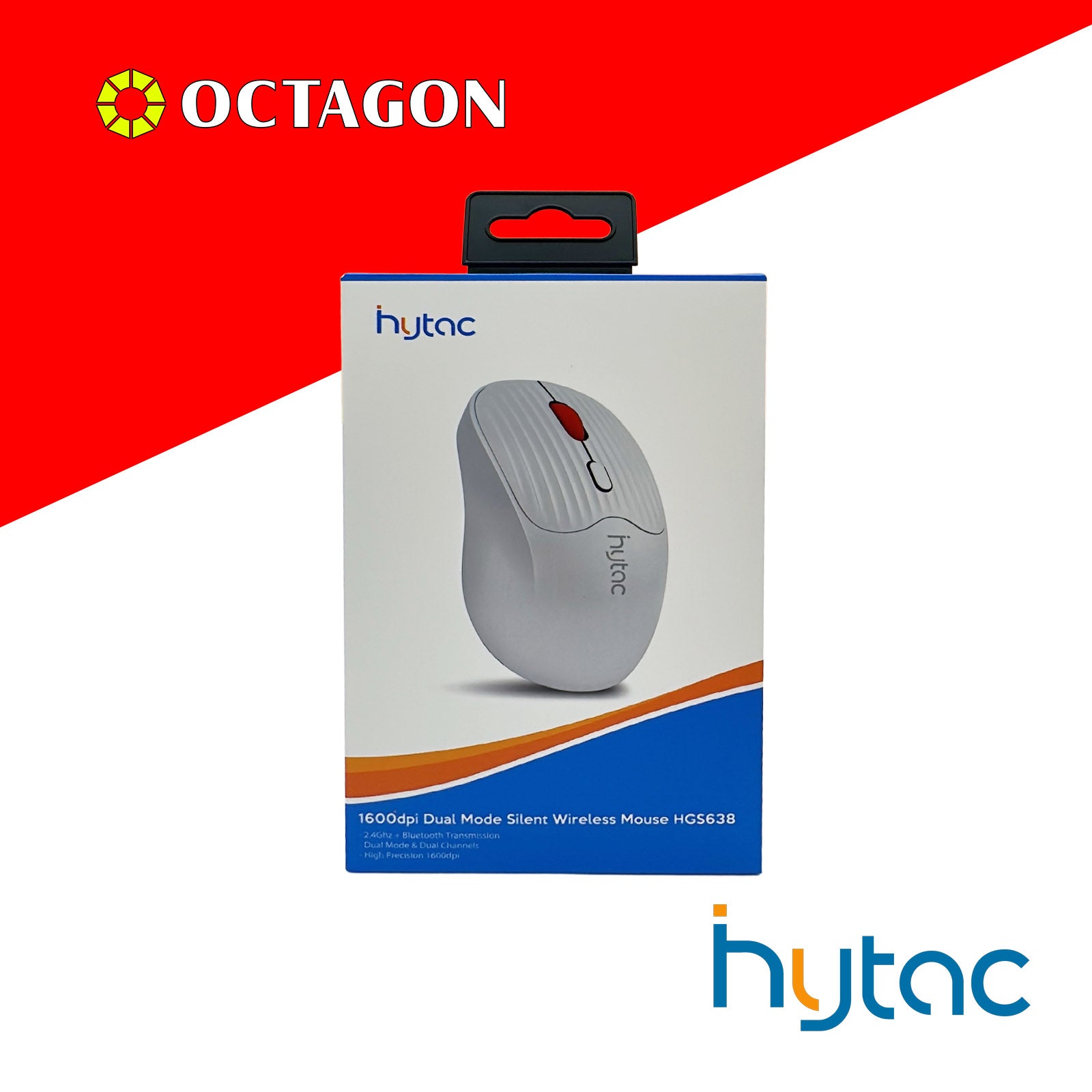 HYTAC HGS638 WHITE 1600DPI DUAL MODE SILENT WIRELESS MOUSE
