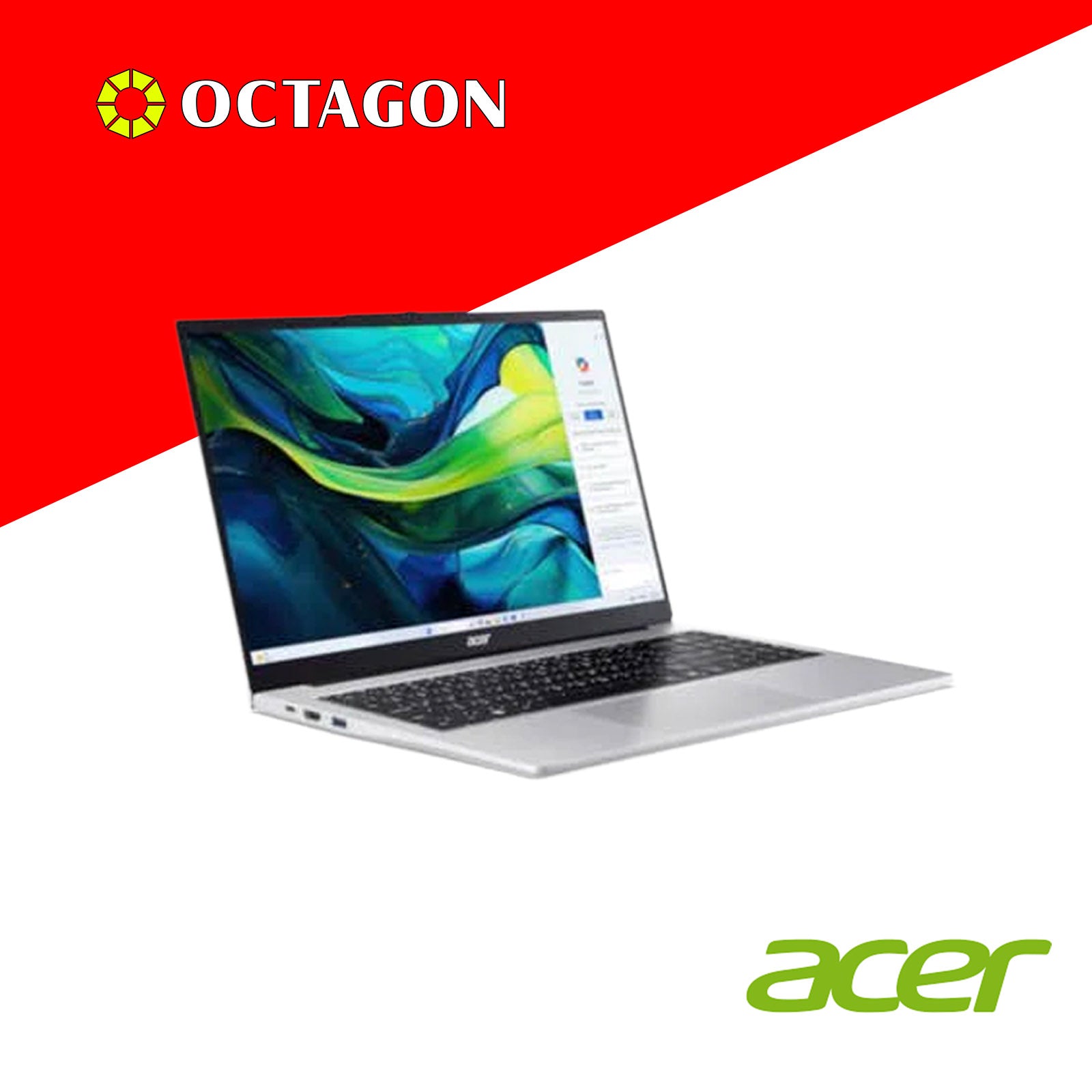 ACER ASPIRE LITE AL15-41P-R51N/ RYZEN 7 5700U/ 16GB/ 512GB SSD/ 15.6" IPS FHD/ WIN 11/ OFFICE HOME 2024 + OFFICE 365 1YR/ SILVER
