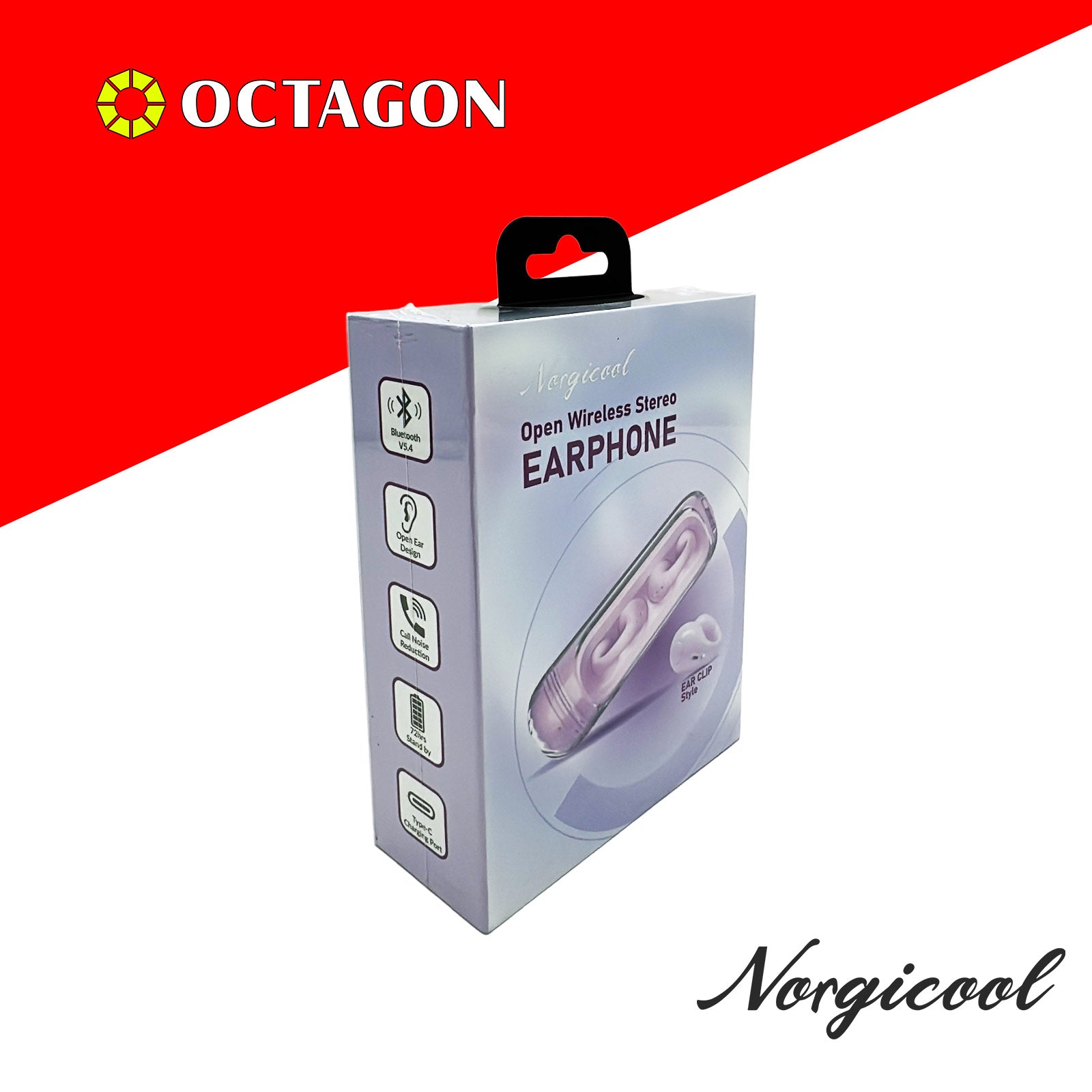 NORGICOOL NSH88-PL TWS BT5.4 EAR CLIP EARPHONE