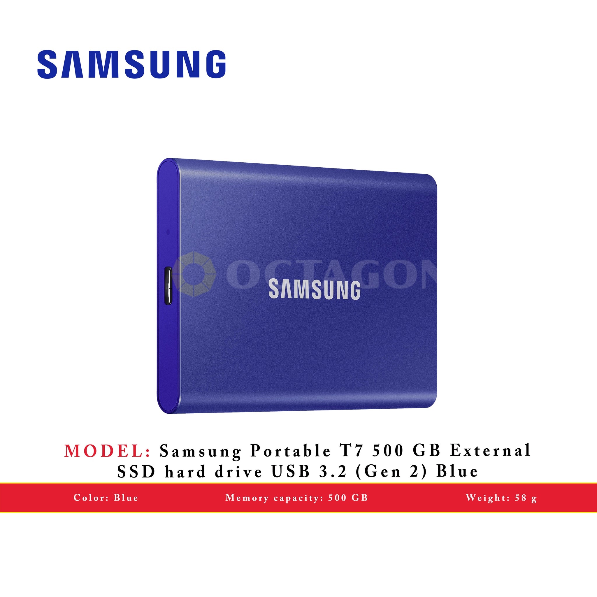 SAMSUNG T7 500GB BLUE PORTABLE SSD