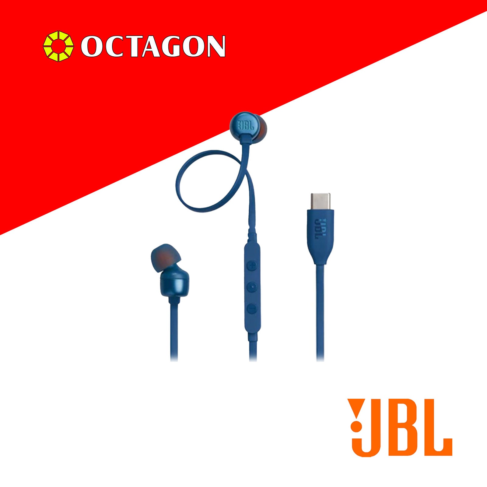 JBL T310C BLUE WIRED EARPHONE