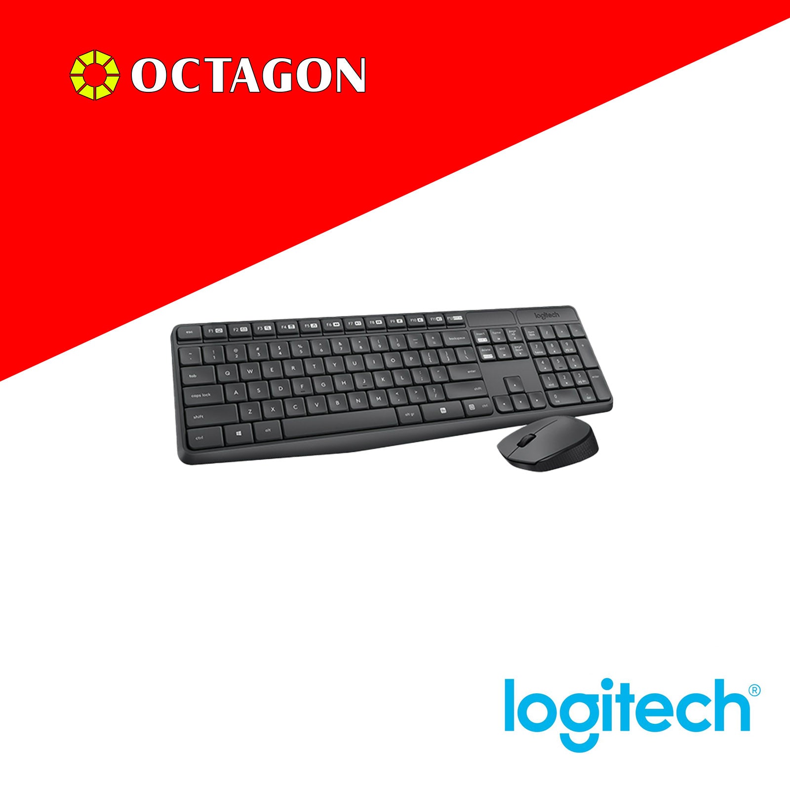 LOGITECH MK235 BLACK WIRELESS KEYBOARD AND MOUSE COMBO
