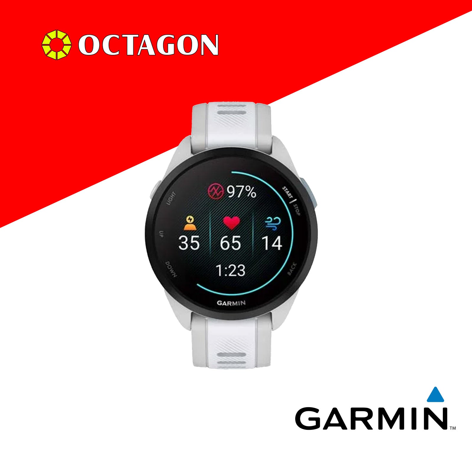 GARMIN FORERUNNER 165 BLACK+SLATE GPS / MIST GREY+WHITESTONE