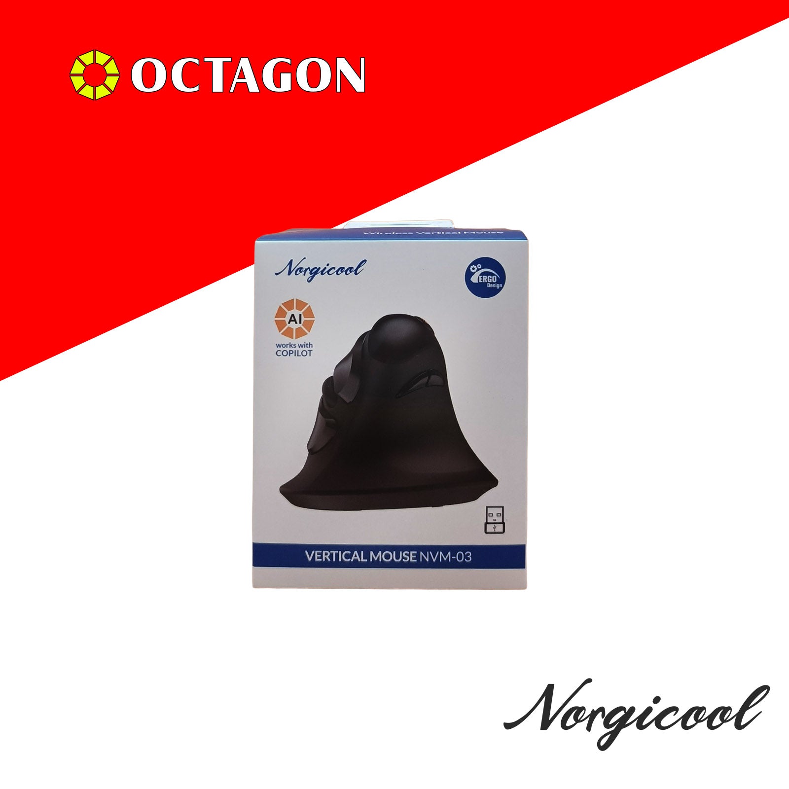 NORGICOOL NVM03I BLACK VERTICAL WL MOUSE